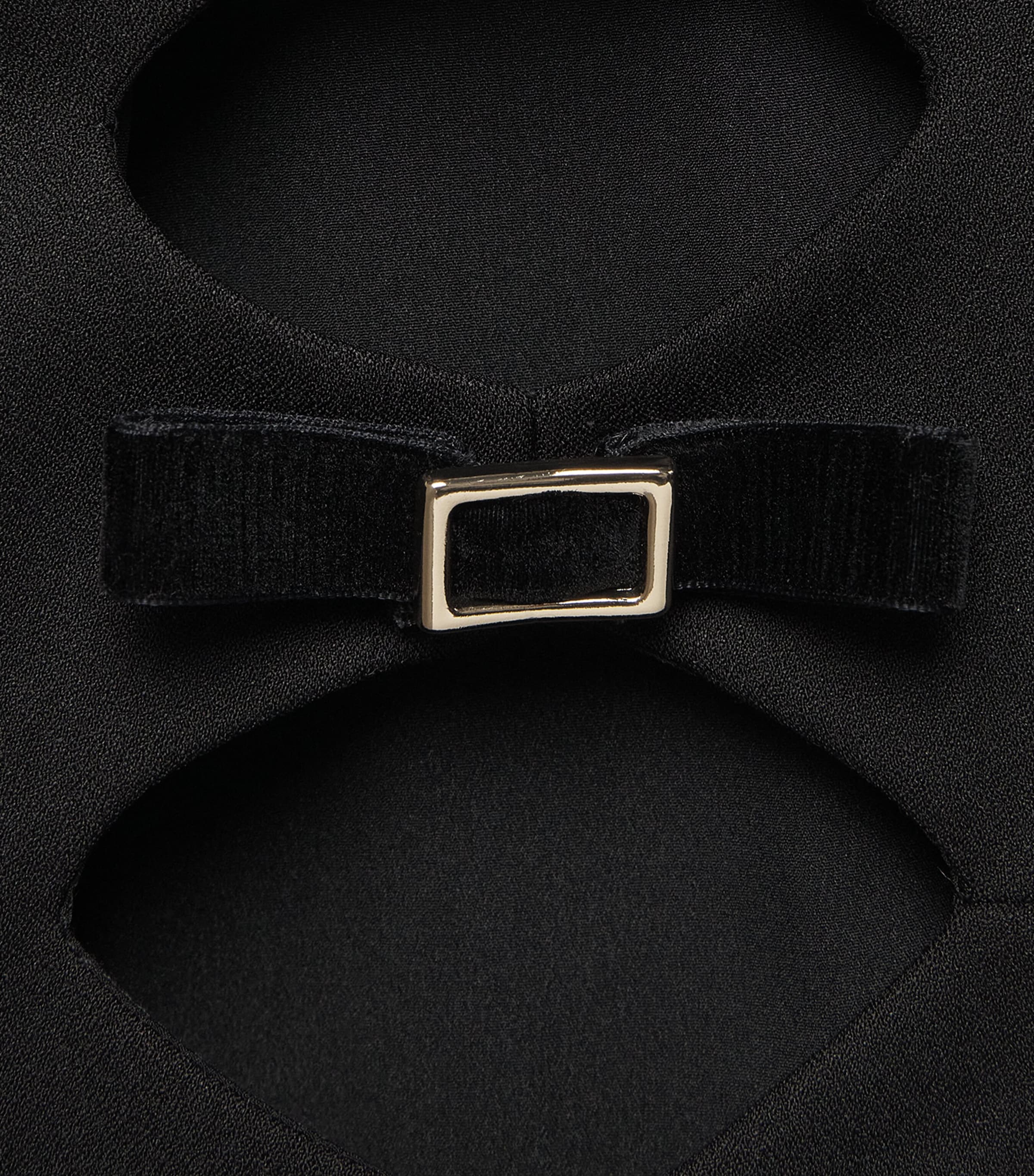 Velvet-Trim Mini Dress BLACK Image 5