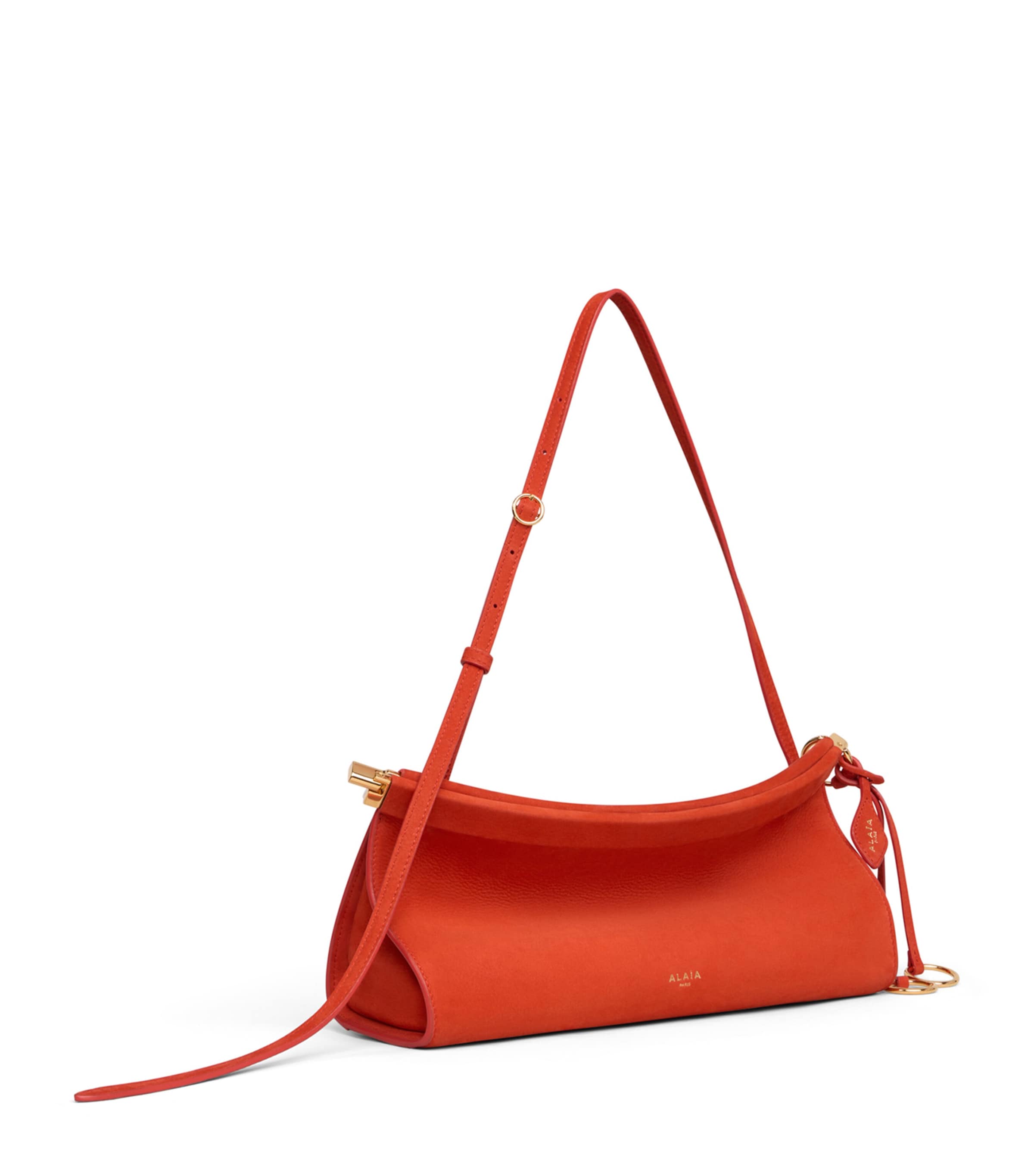 Alaïa Small Leather Le Click East West Shoulder Bag Orange Brule Image 2