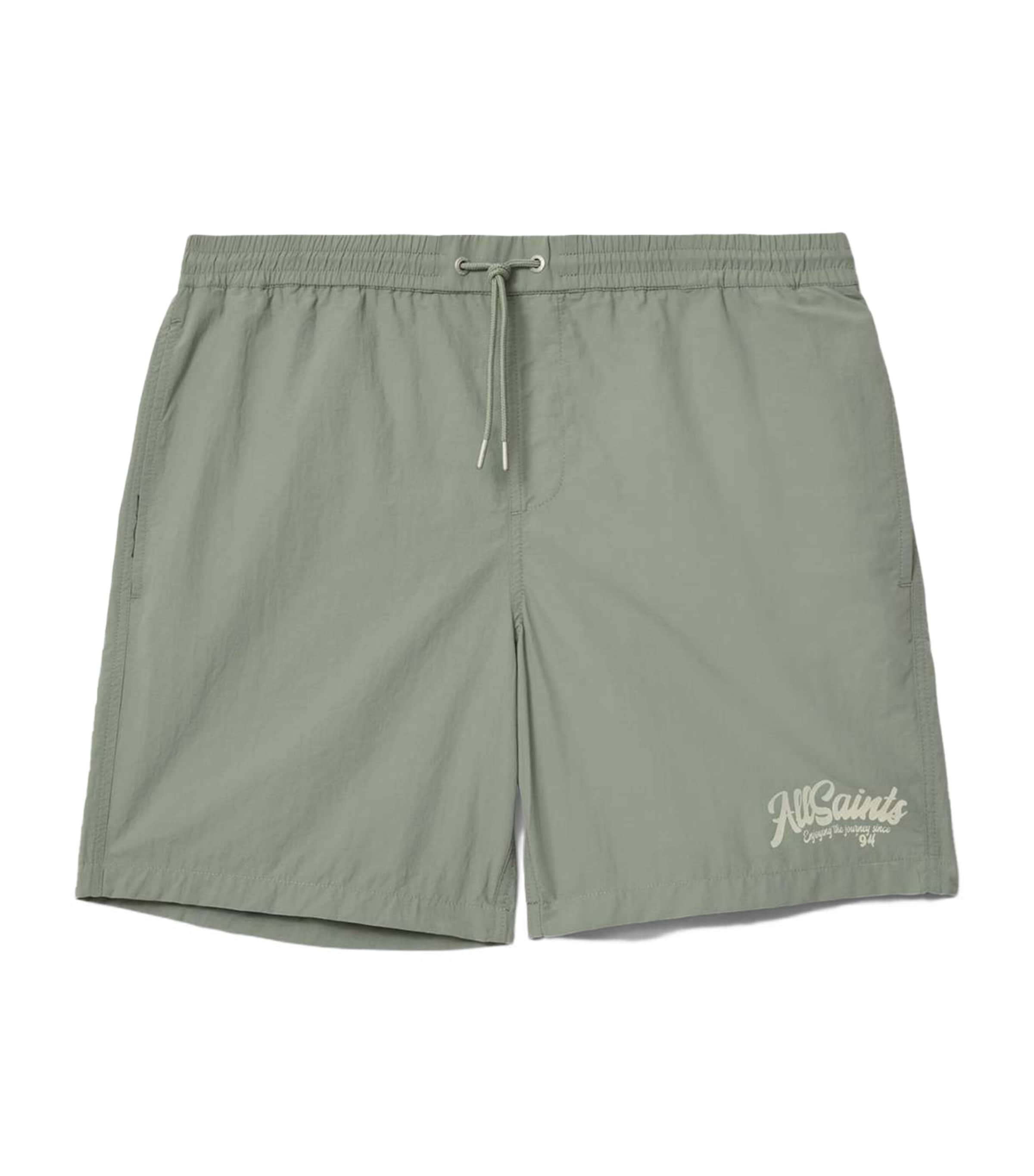 AllSaints Mens Odyssey Logo Swim Shorts Spring Green Image 1