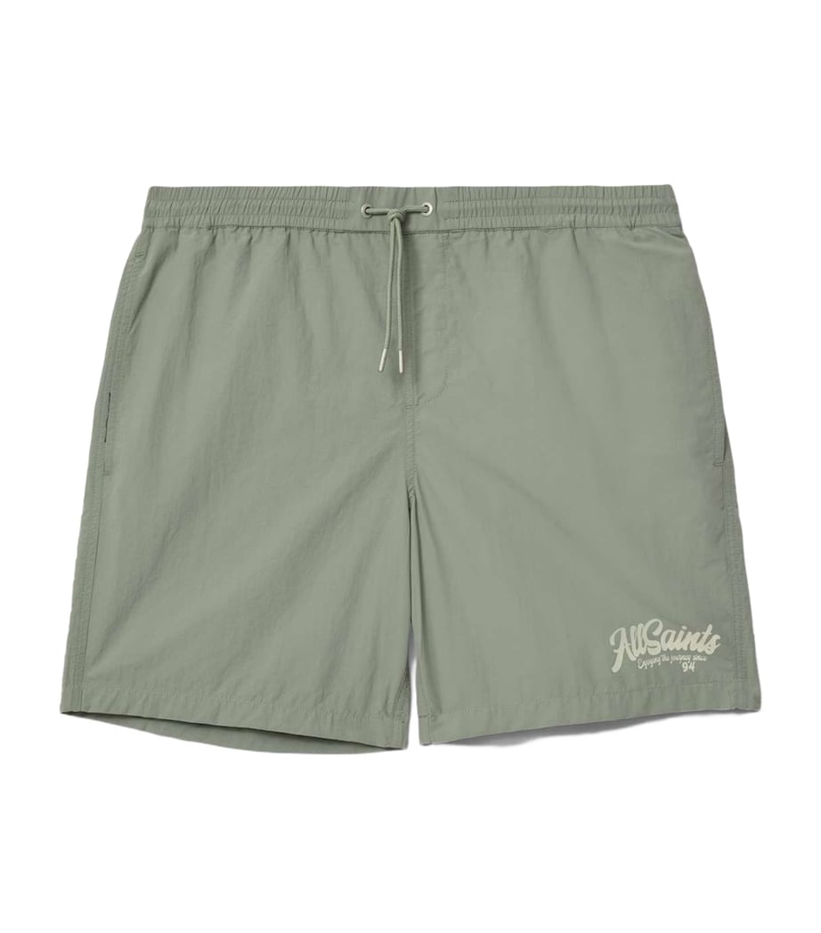 AllSaints Mens Odyssey Logo Swim Shorts Spring Green Image 1