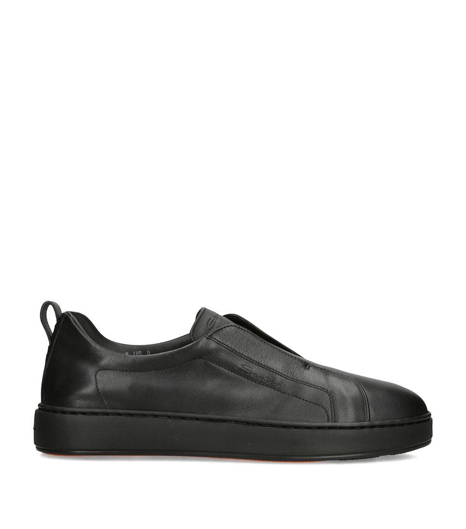 Santoni Leather Victory Sneakers Black