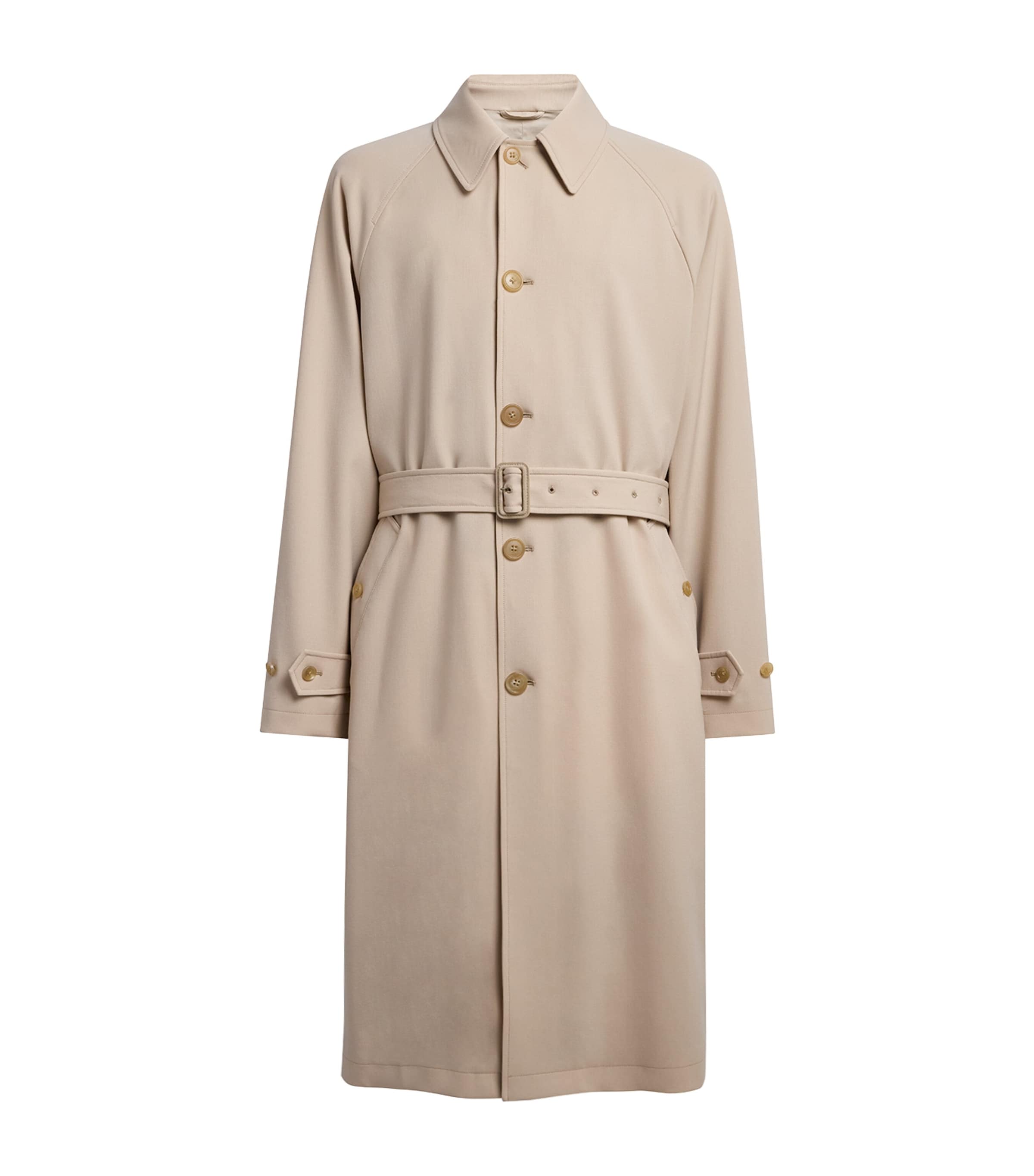 Ralph Lauren Purple Label Mens Wool-Blend Balmacaan Coat Champagne Image 1
