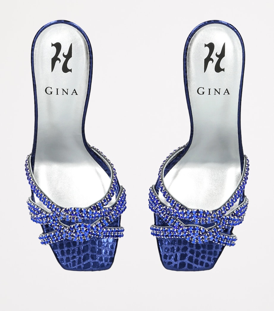 Crystal-Embellished Loie Mules 85 BLUE Image 4