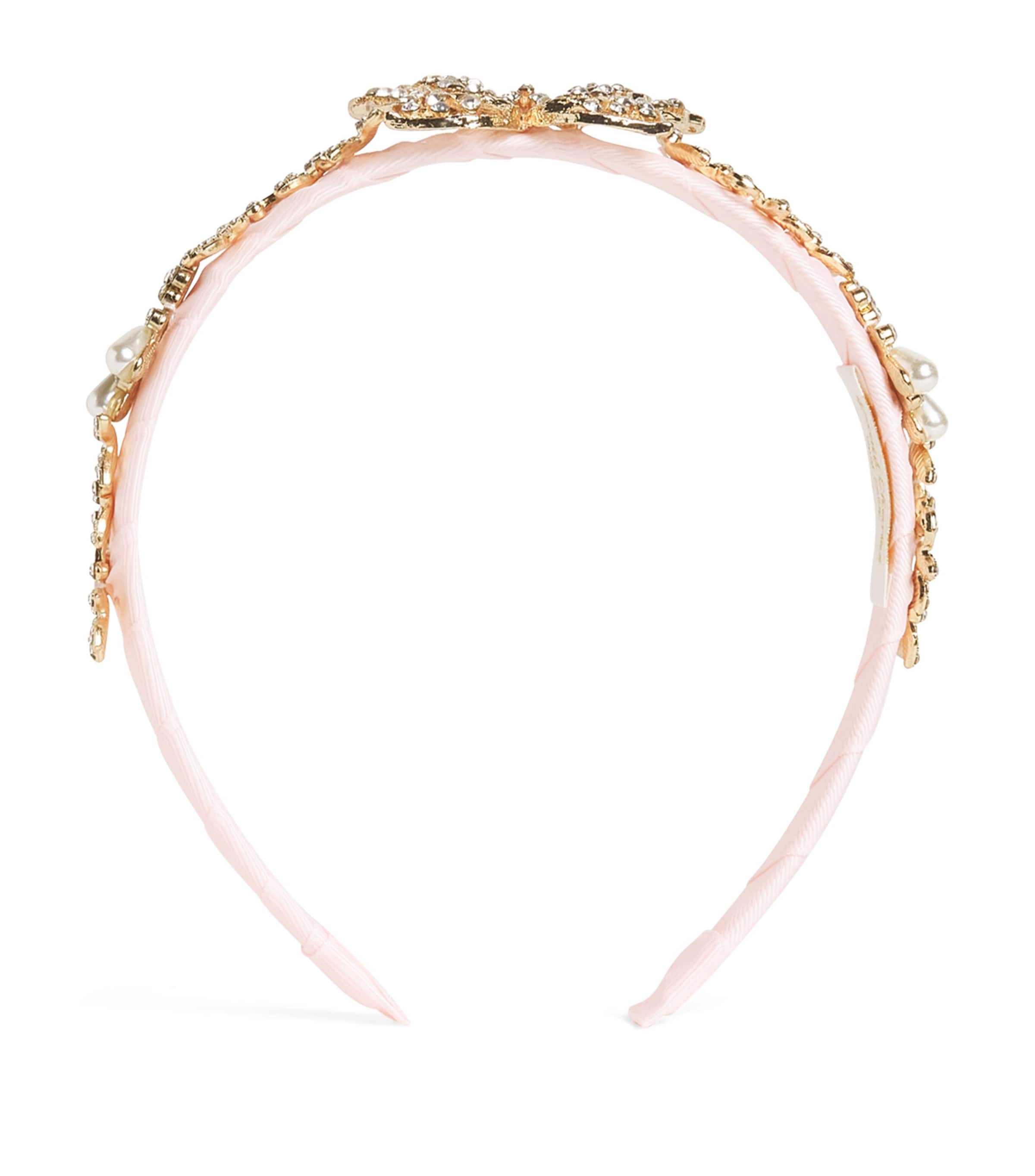 David Charles Crystal-embellished Butterfly Headband In Gold