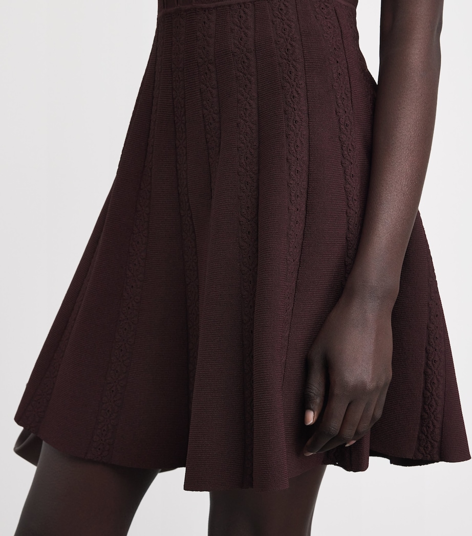 Sandro Paris Womens Knitted Button-Up Mini Dress Brown Image 5