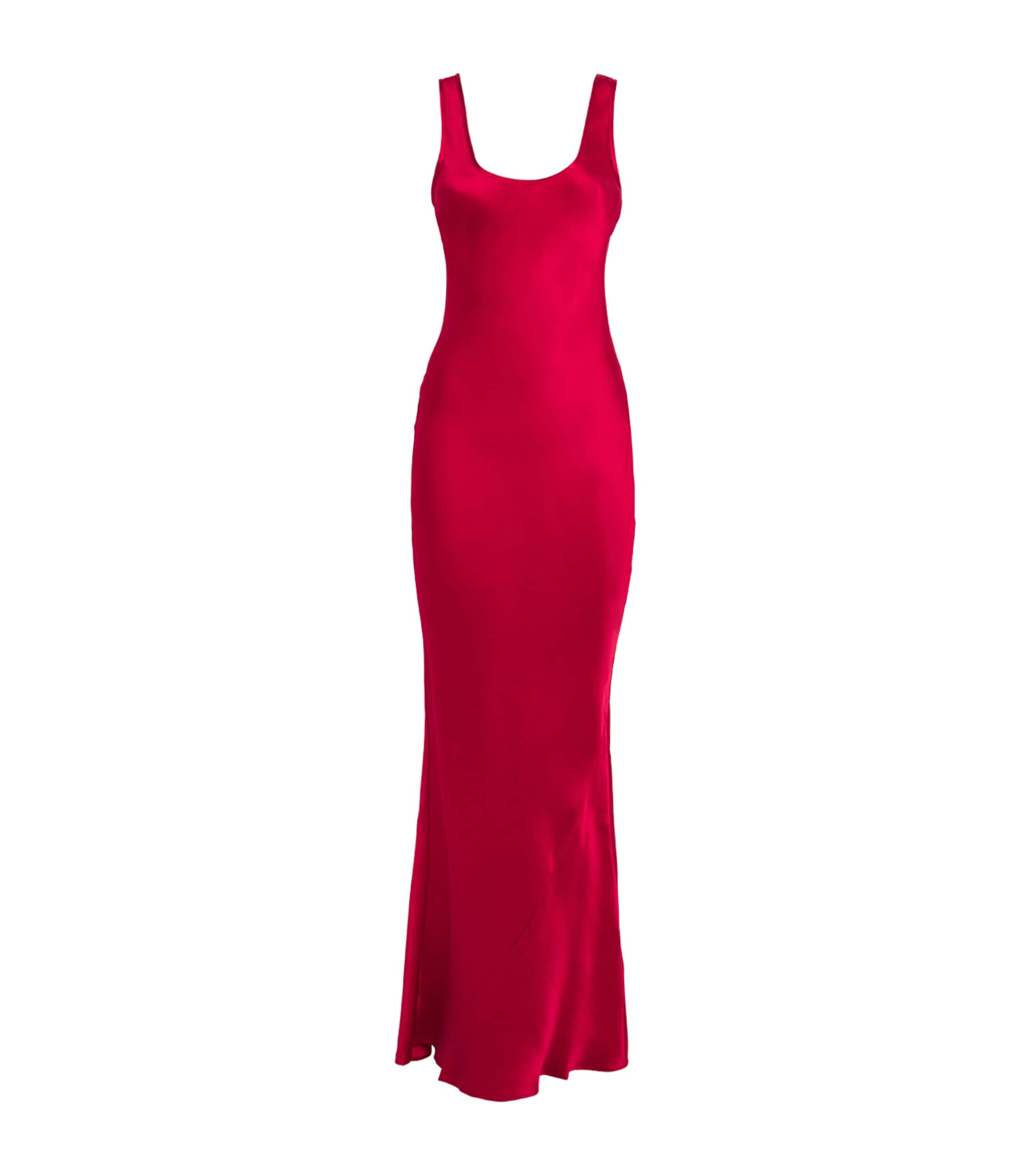 Shop Anine Bing Silk Alison Maxi Dress In Red