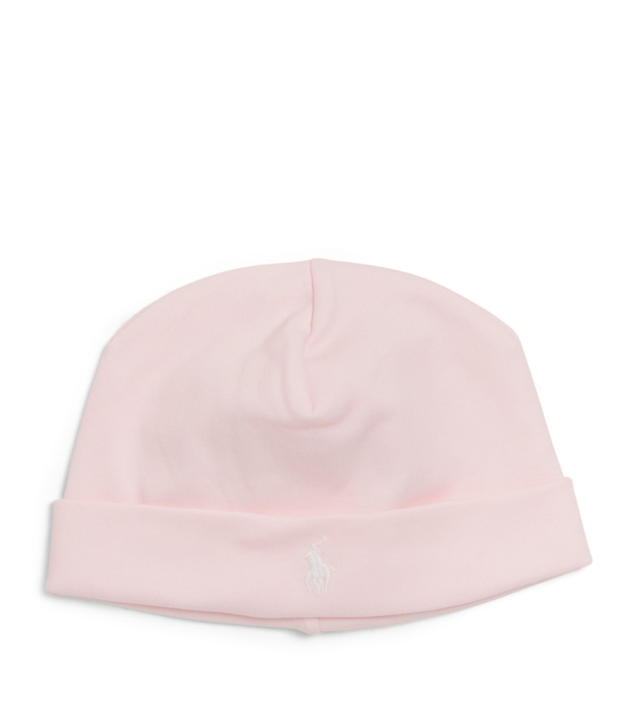 Ralph Lauren Kids Cotton Polo Pony Beanie Delicate Pink Image 1