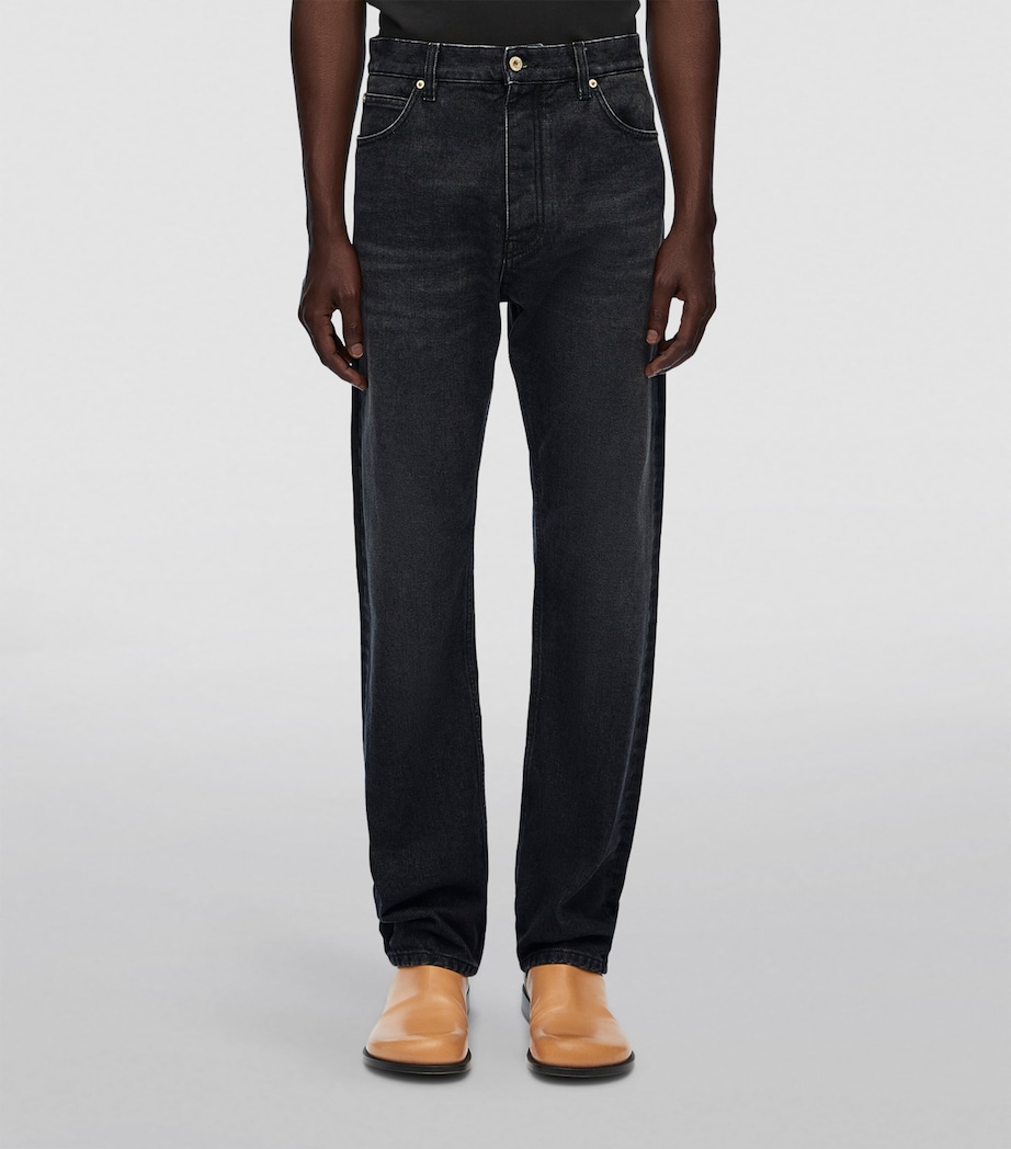 Mid-Rise Straight Jeans WASHED BLACK Image 3