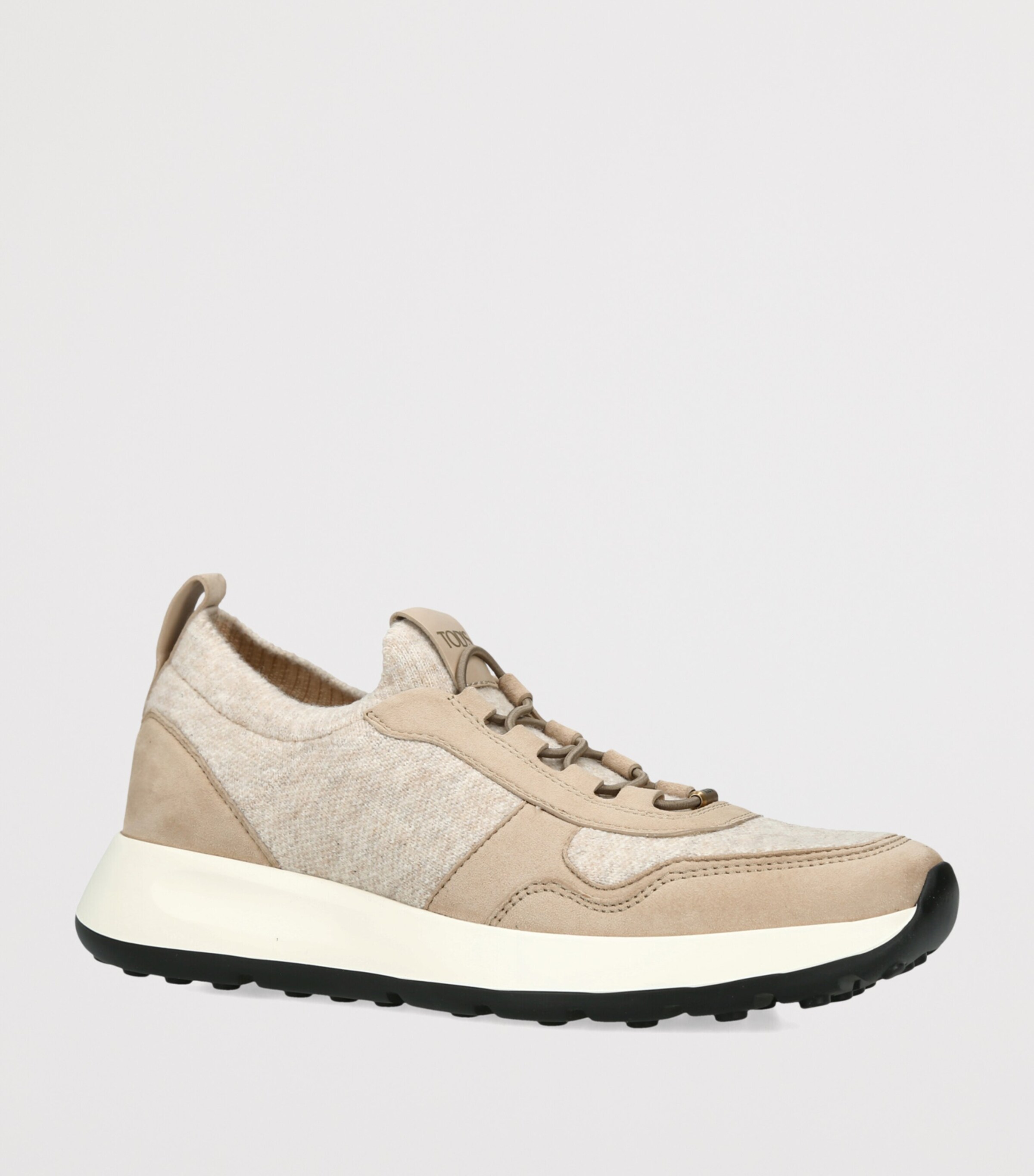 Tod's Suede-Knit Red Dot Sneakers Beige Image 2