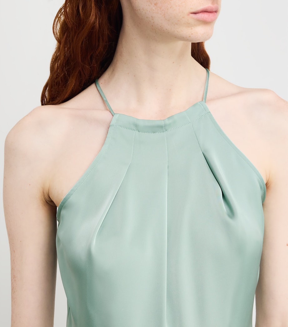 Satin Halterneck Jumpsuit WATER GREEN Image 4