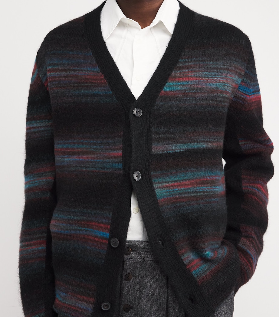 Wool-Blend Stripe Cardigan 79_BLACK Image 6
