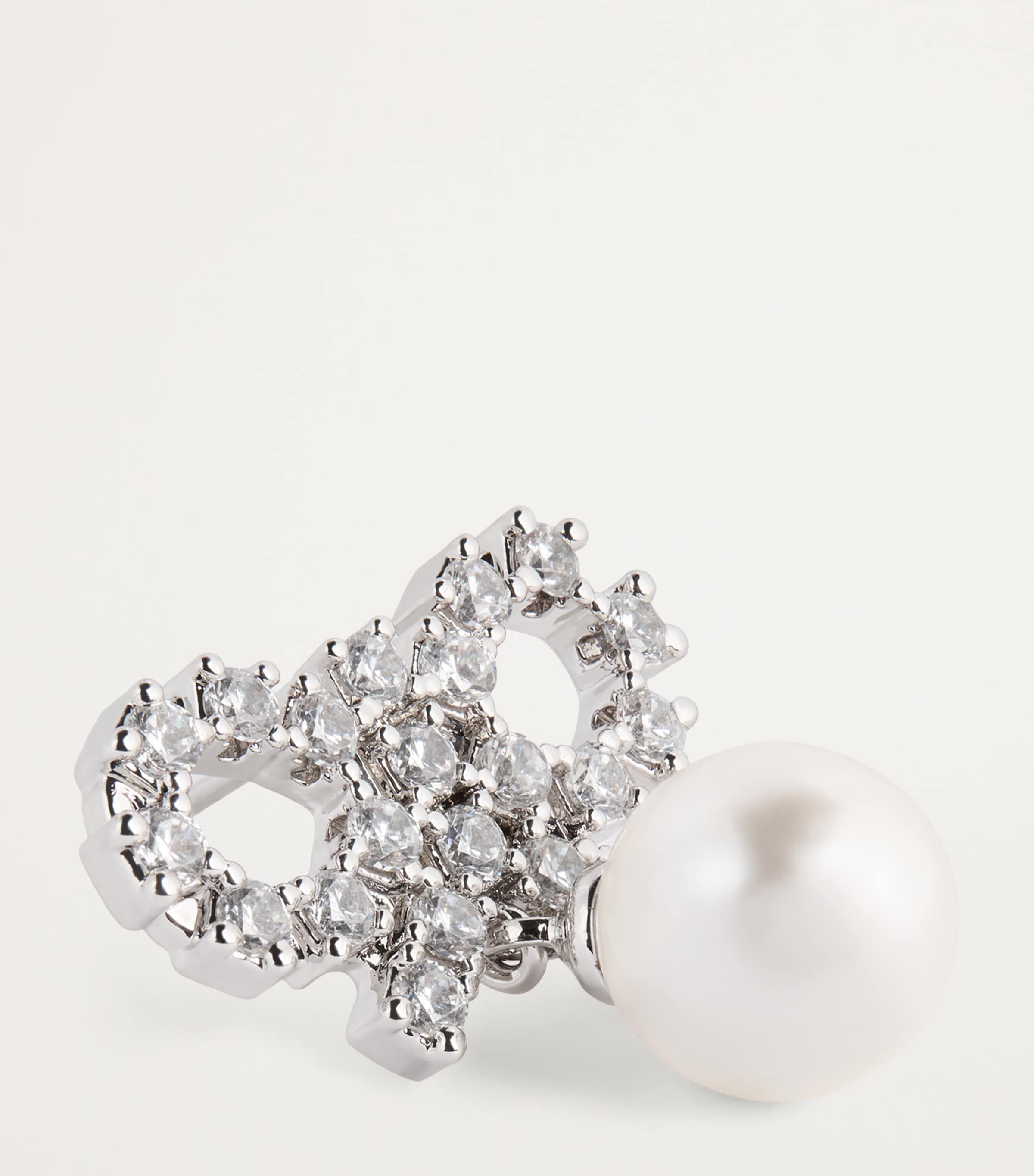 Self-Portrait Faux Pearl Micro Bow Earrings | Harrods US