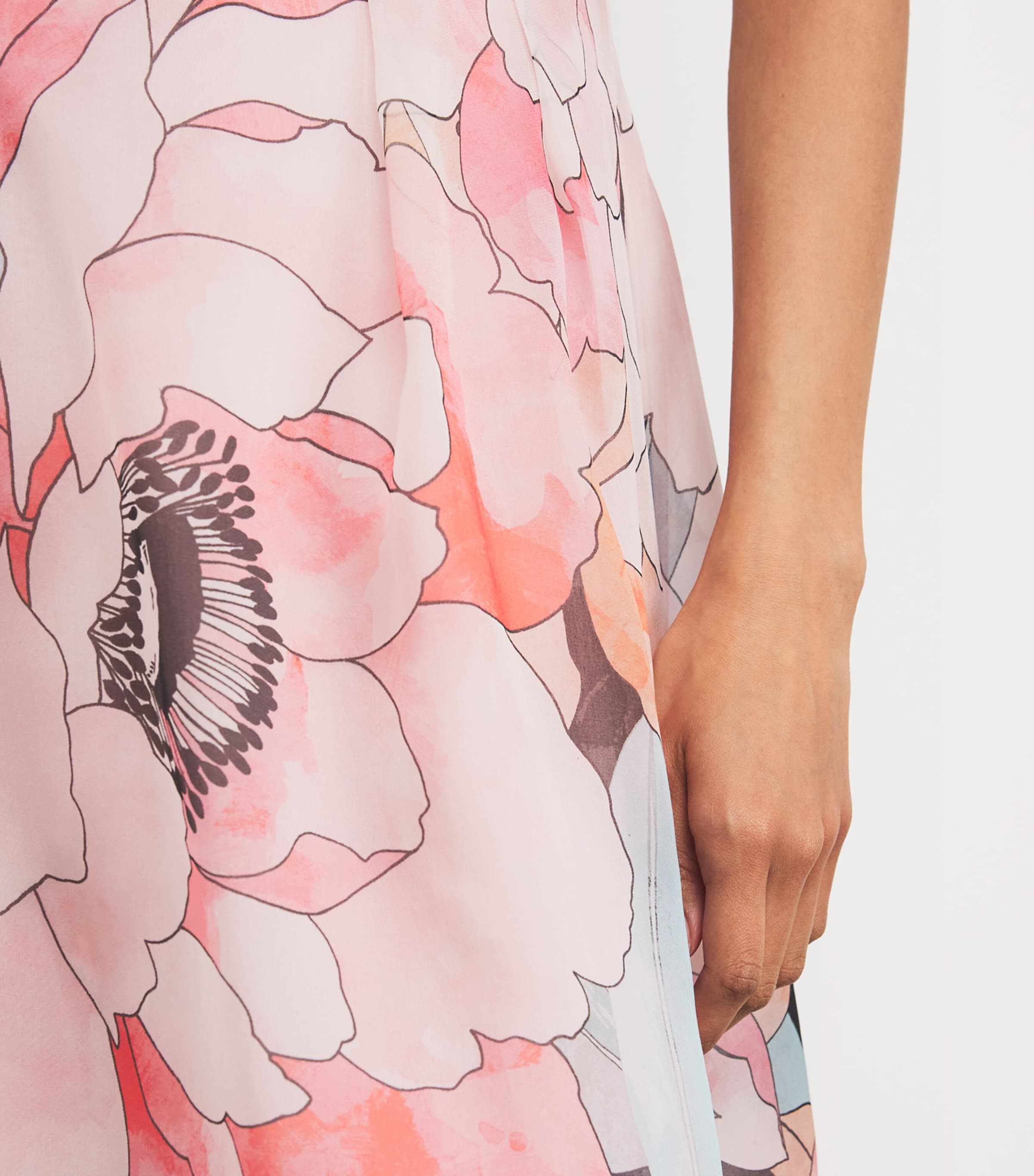 【REBECCA VALLANCE】Bridal Bouquet floral silk midi dress Rebecca Vallance Bridal Bouquet Midi Dress | Harrods US