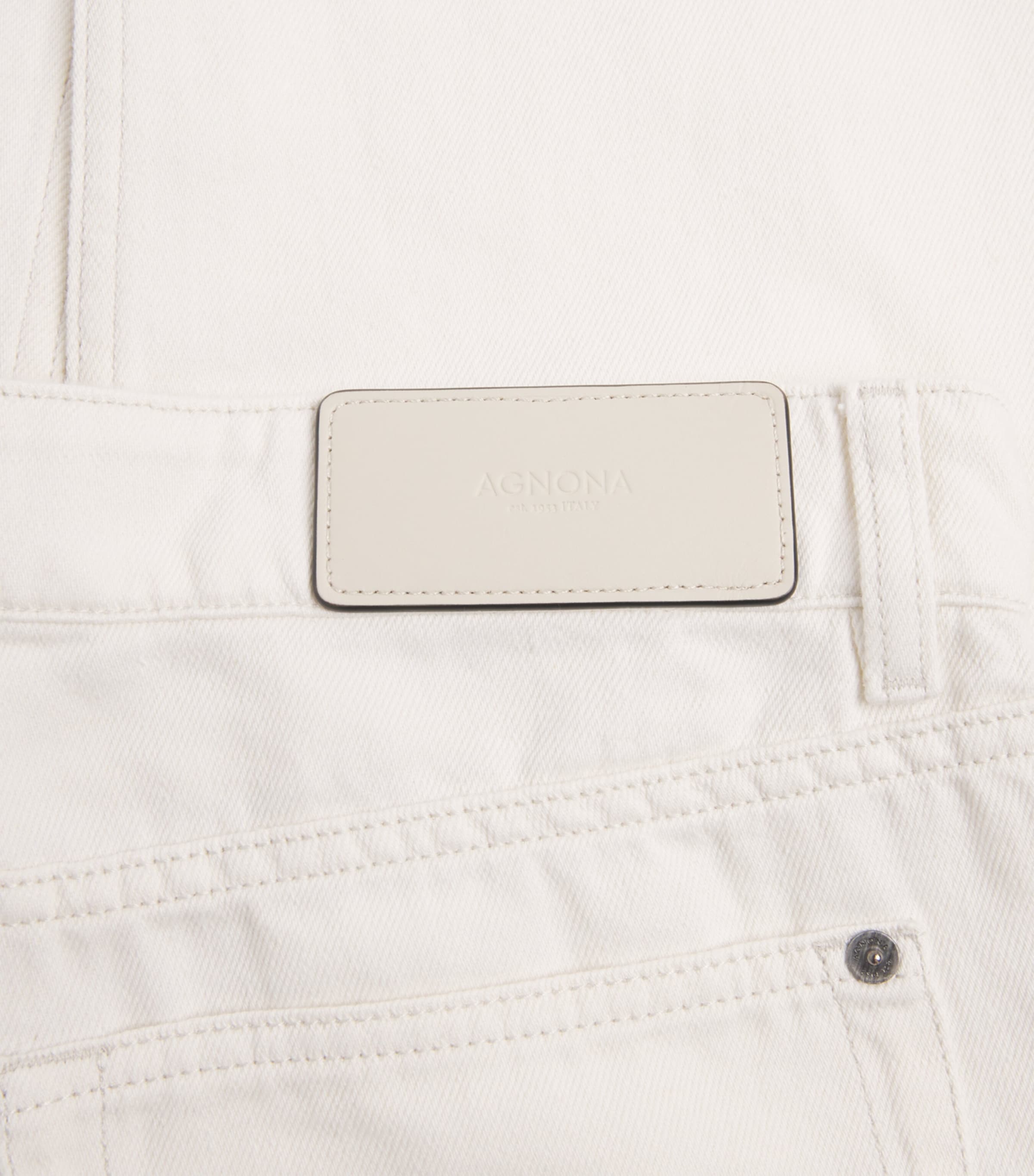 Agnona Mens Cotton-Linen Straight Jeans White Image 6