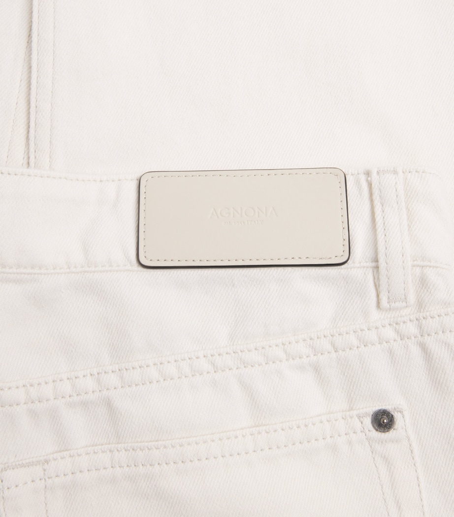 Agnona Mens Cotton-Linen Straight Jeans White Image 6