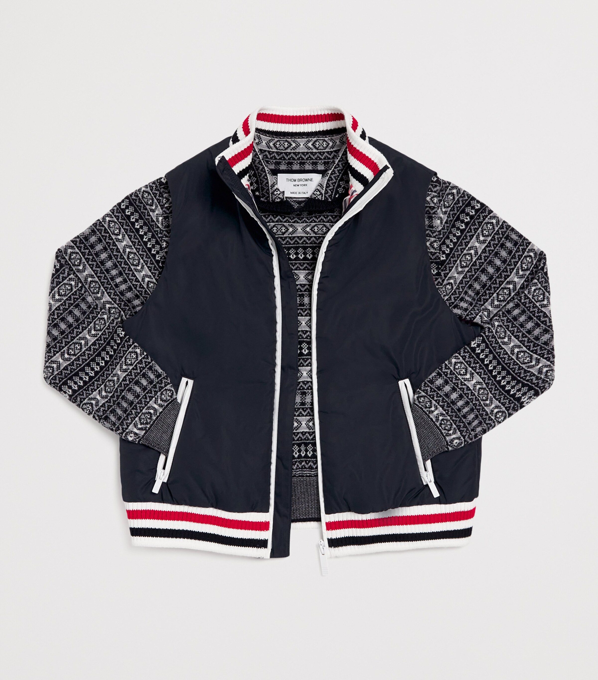 Thom Browne Kids Ribbed-Trim Padded Gilet (2-12 Years) Navy Image 3