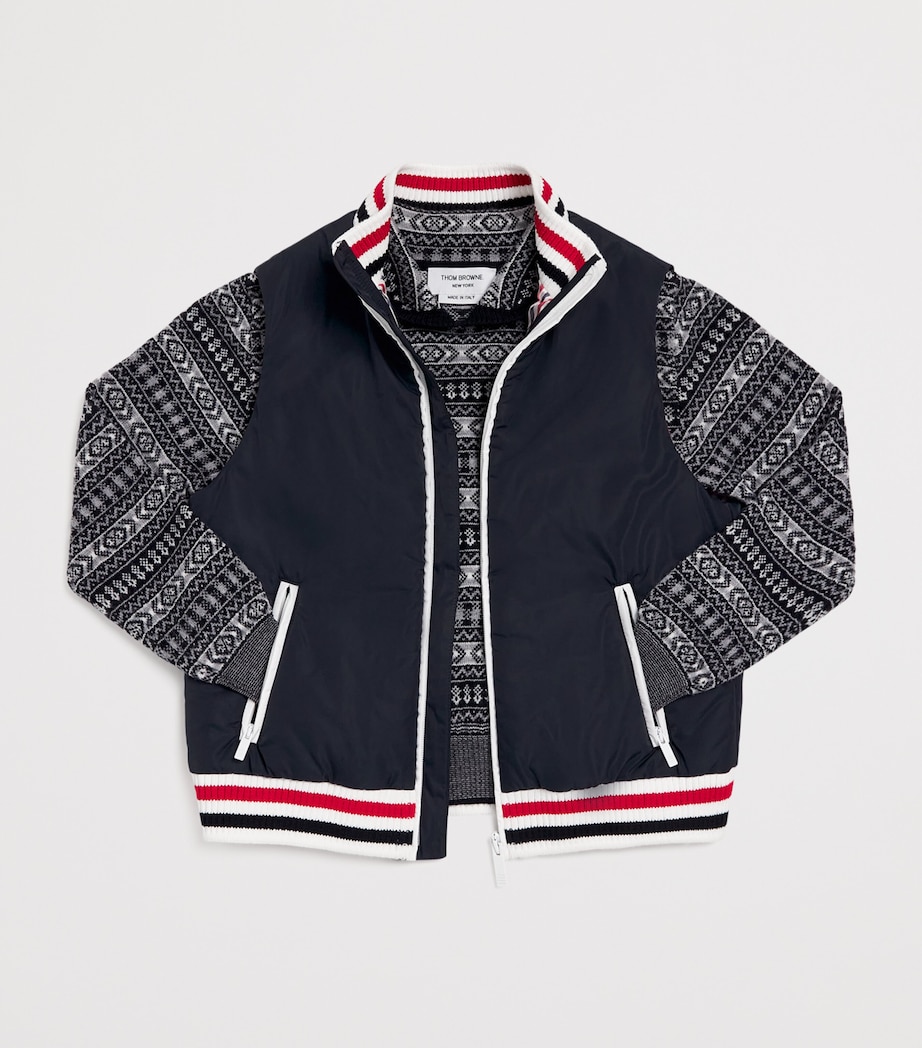 Thom Browne Kids Ribbed-Trim Padded Gilet (2-12 Years) Navy Image 3