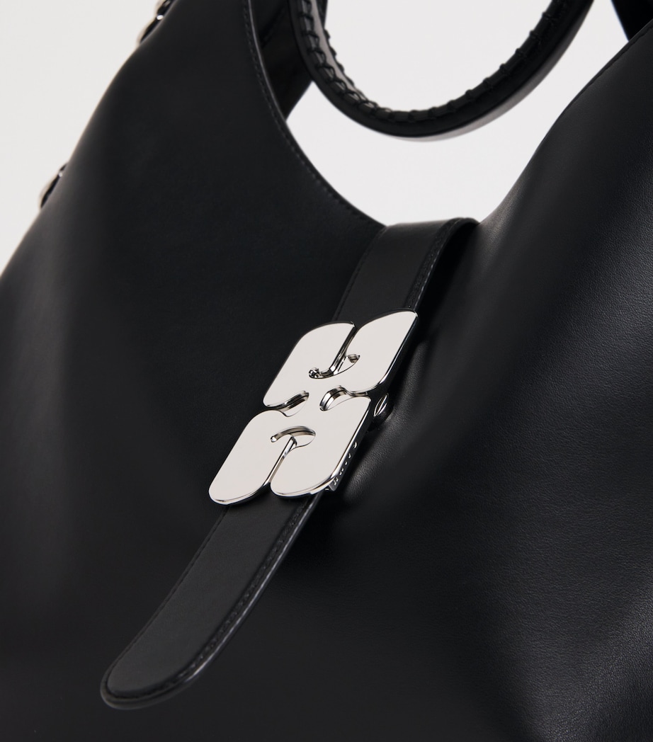 Large Leather Kat Shoulder Bag 099 BLACK Image 6