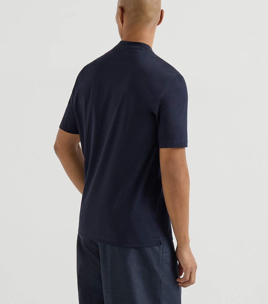 Brunello Cucinelli Mens Cotton Jersey V-Neck T-Shirt Image 5