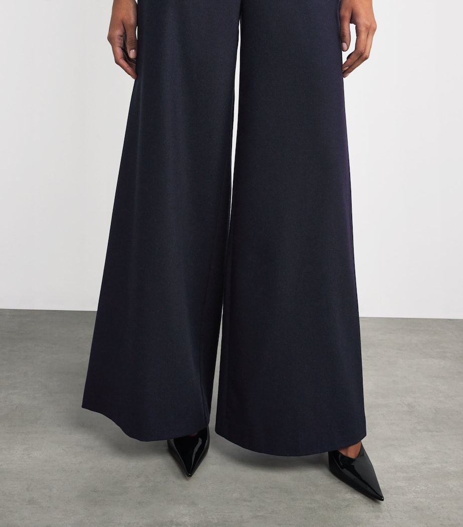 Wool-Blend Wide-Leg Trousers NAVY Image 6