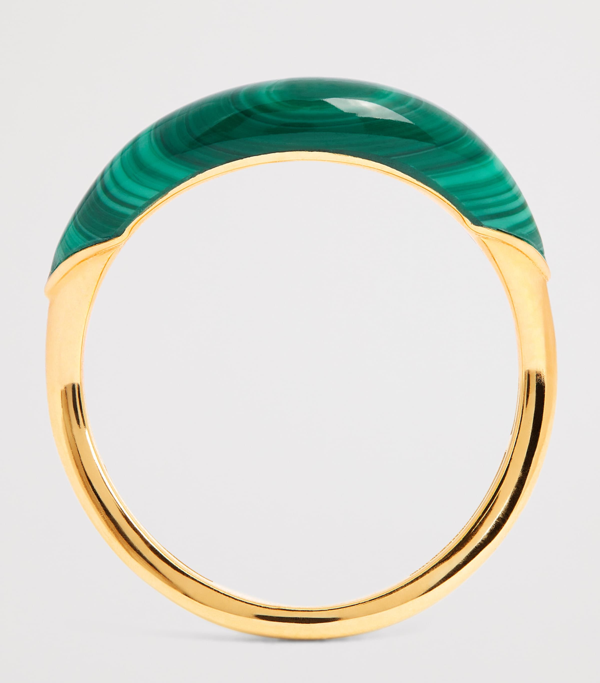 Yellow Gold and Malachite Boa Stackable Ring YELLOW GOLD Image 3
