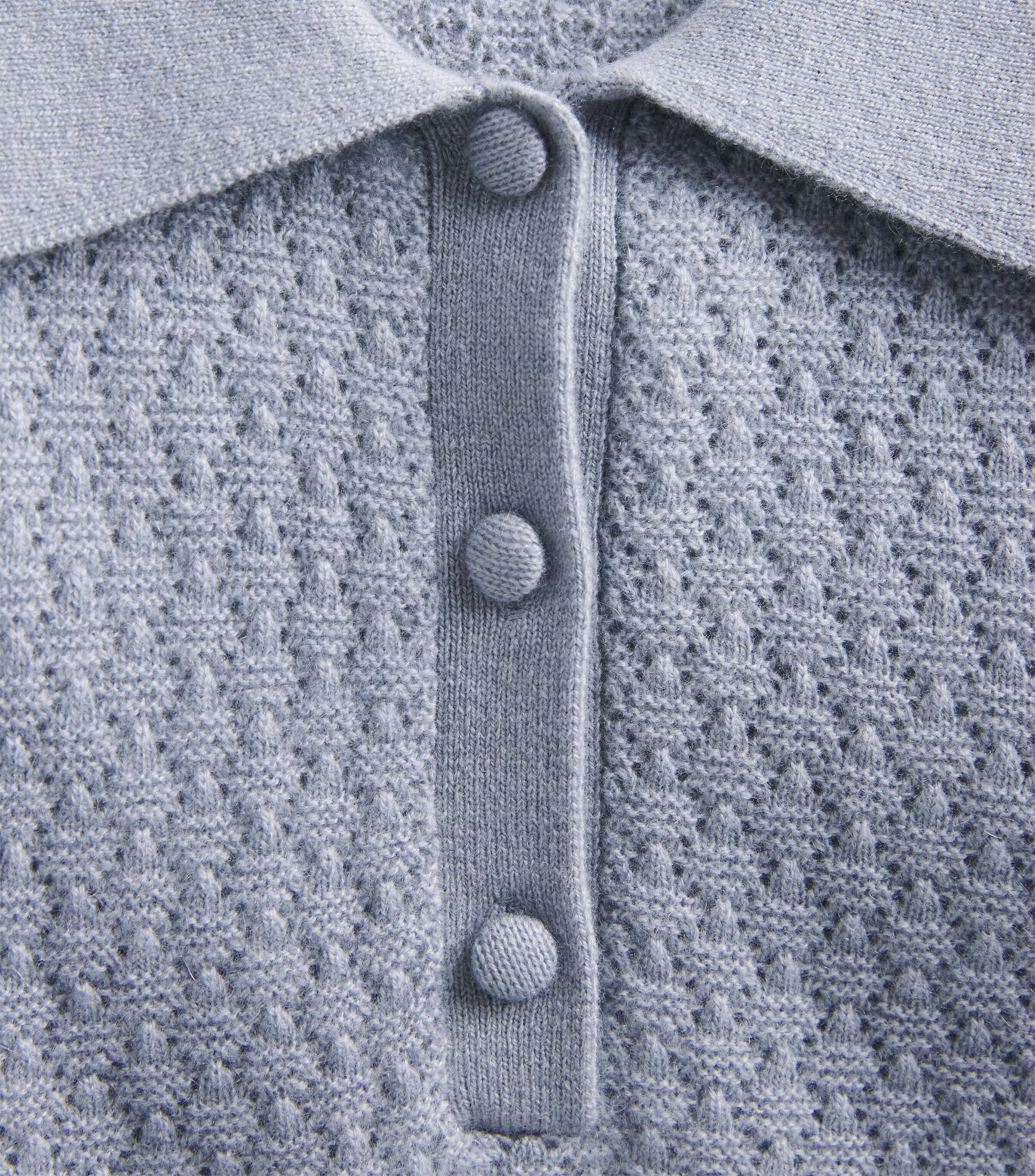 FRAME Womens Cashmere Honeycomb Sweater Grey Blue Image 6