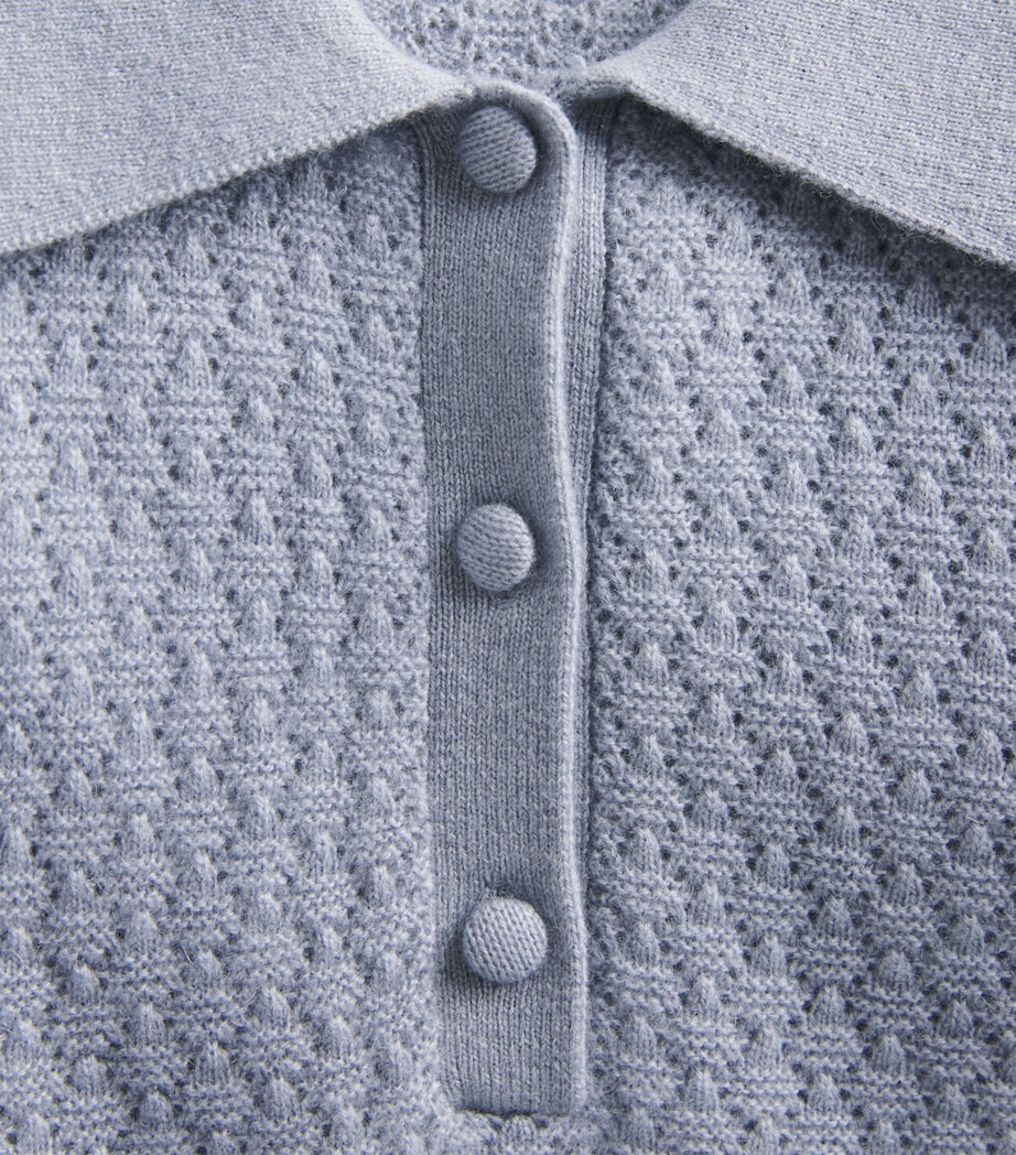 FRAME Womens Cashmere Honeycomb Sweater Grey Blue Image 6