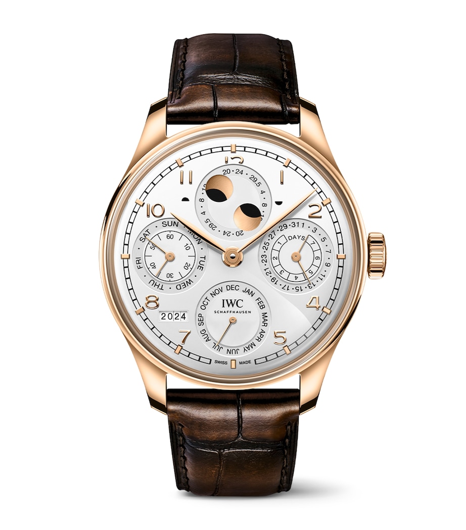 Rose Gold Portugieser Perpetual Calendar Watch 44mm SILVER Image 1