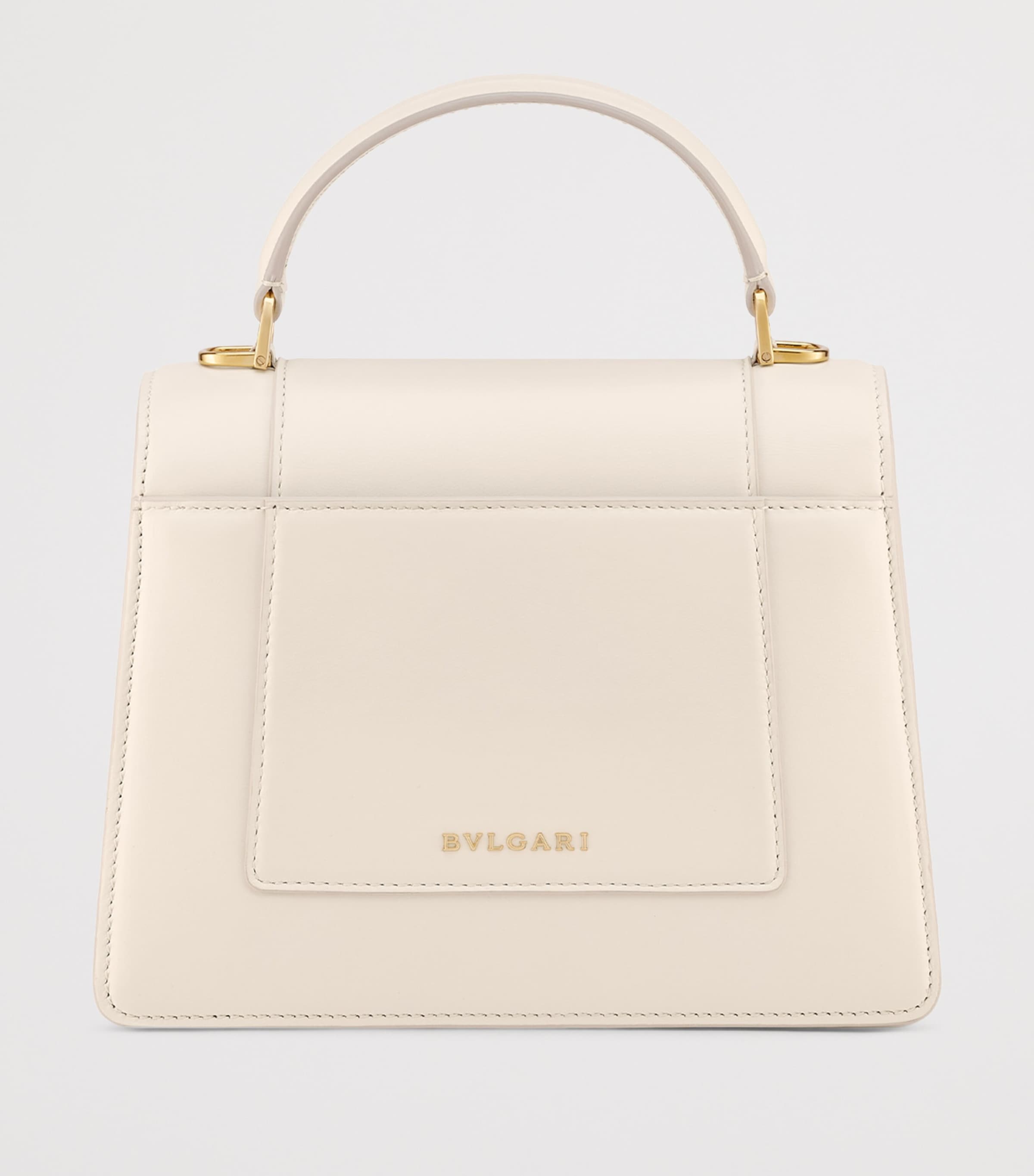 Small Leather Serpenti Forever Top-Handle Bag WHITE Image 3