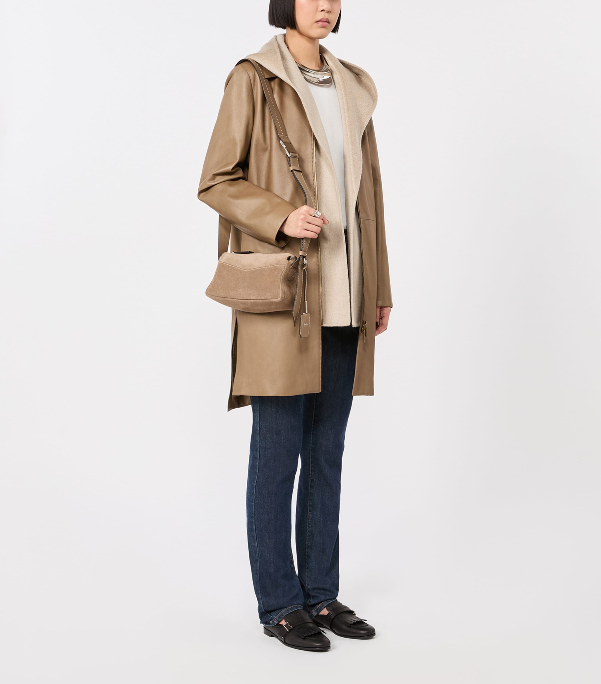 Max Mara Cashmere Hooded Scarf Sand Image 2