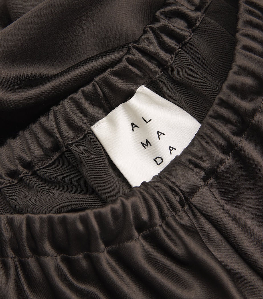 Satin Wide-Leg Trousers CHOCOLATE Image 5