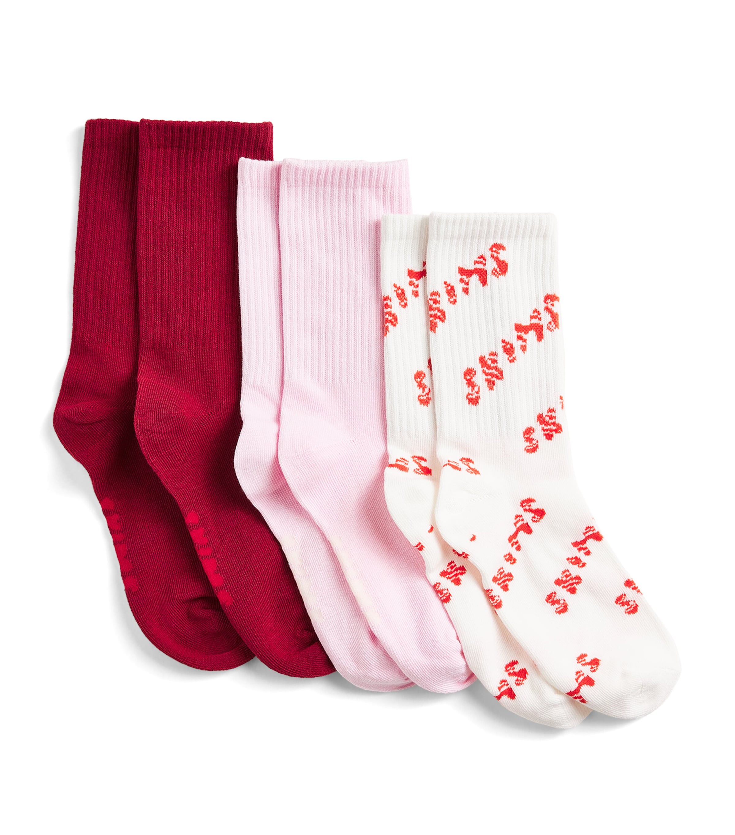 Skims Cotton-blend Crew Socks Set In Multi