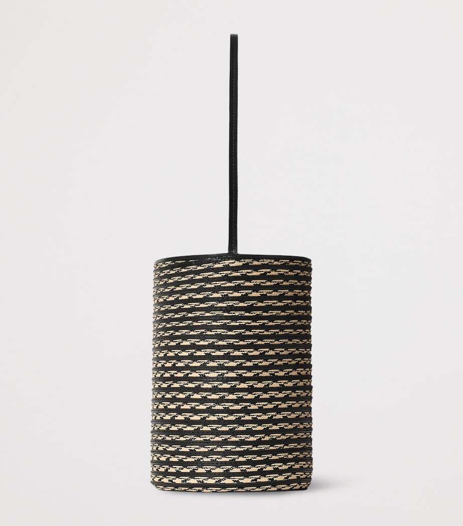 The Row Womens Small N/S Beau Raffia Tote Bag Black/natural Image 3
