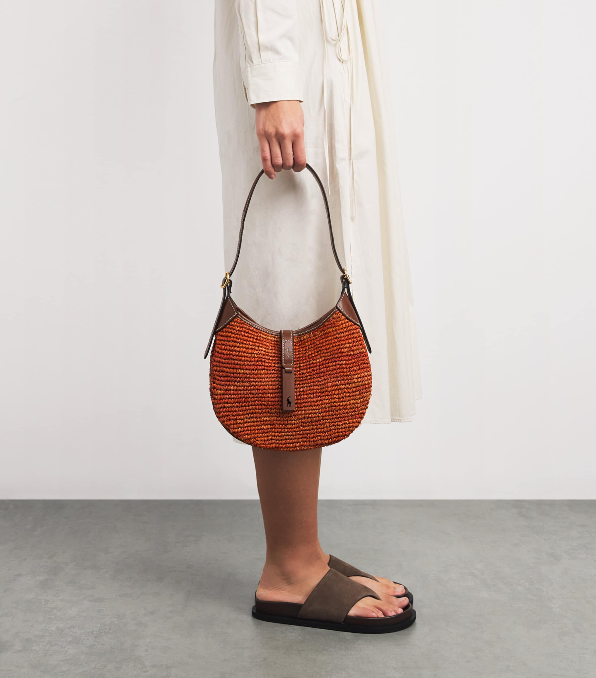 Small Crochet Polo ID Shoulder Bag SEQUOIA/CUOIO Image 2