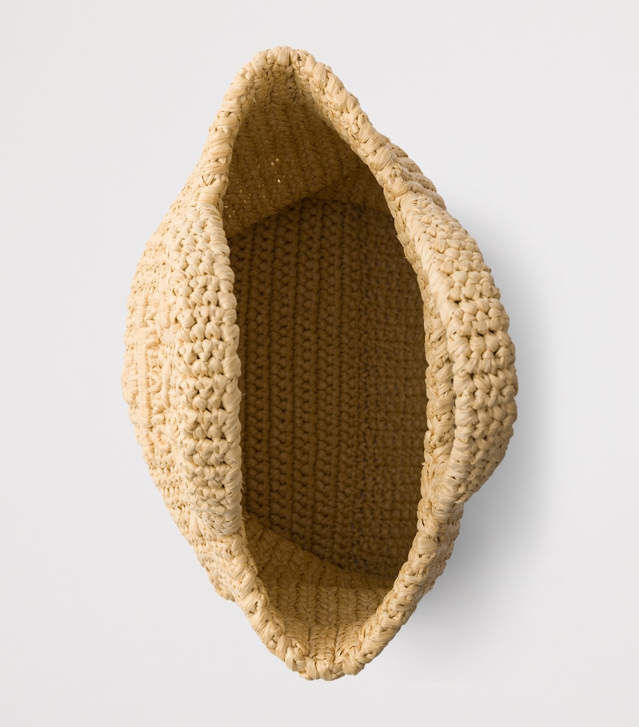 Prada Small Crochet Tote Bag Neutral Image 5