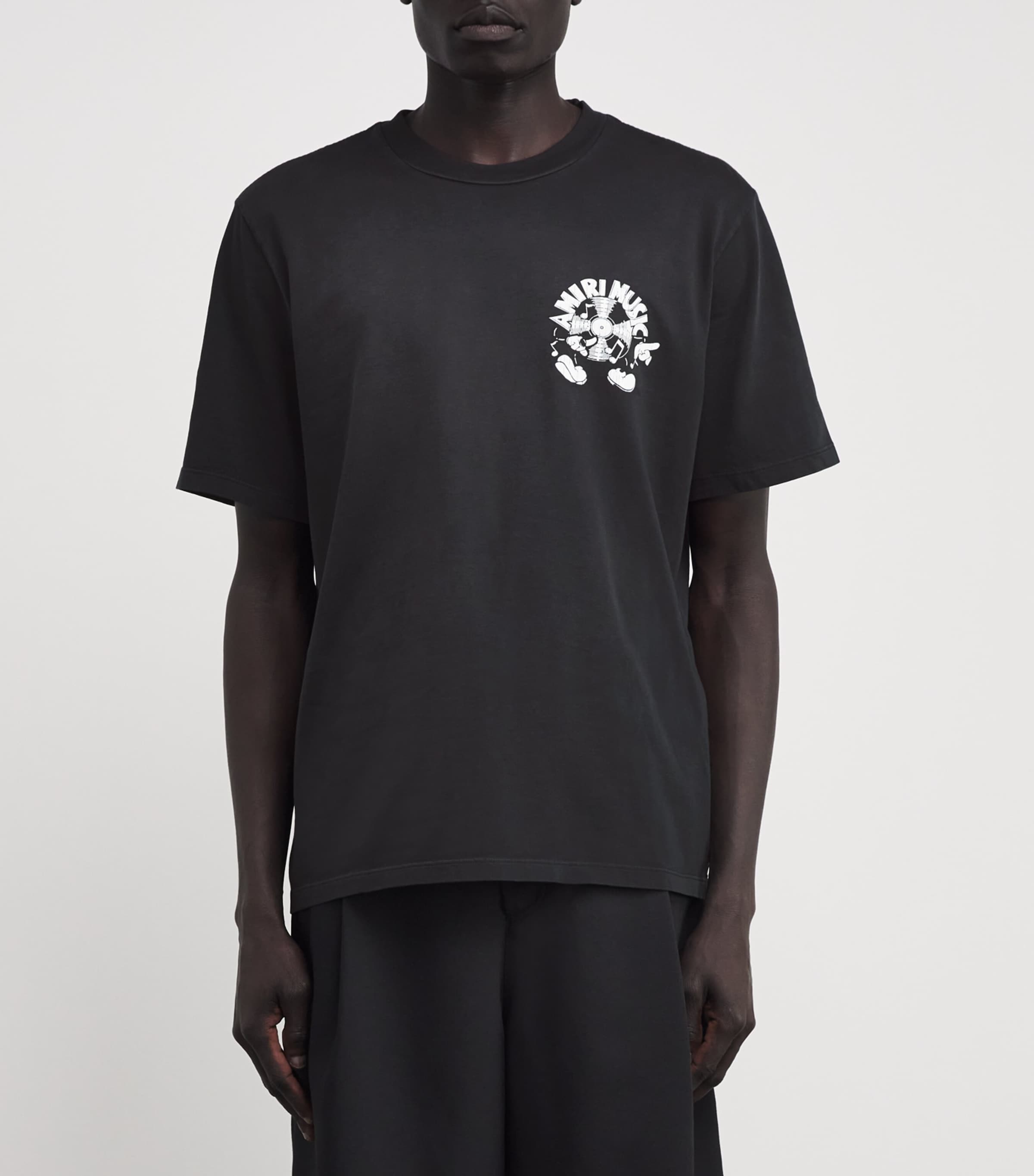 AMIRI♦ミュージックレコード グラフィックブラックTシャツ AMIRI Music Record Print T-Shirt | Harrods CA