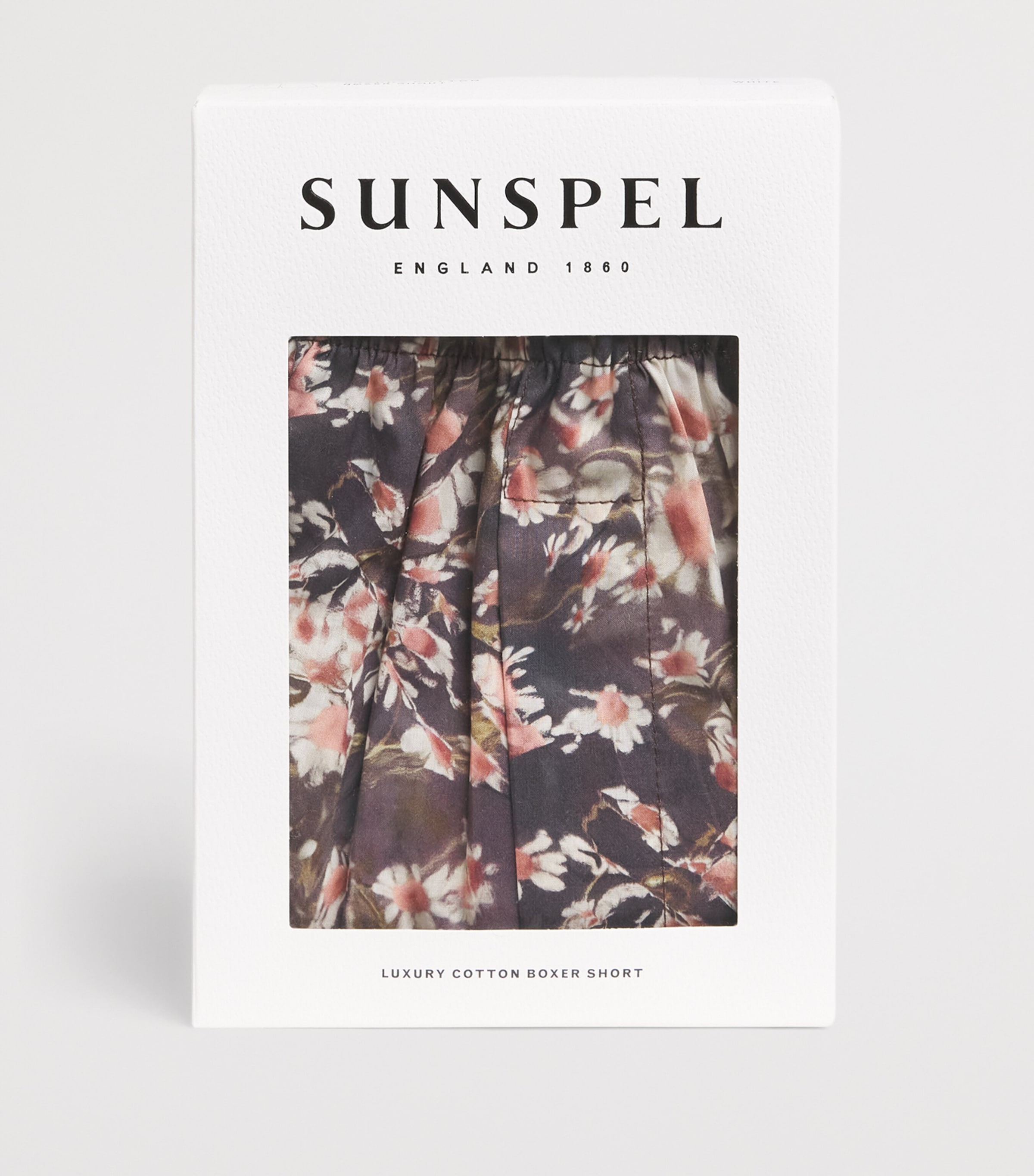 Sunspel Mens Cotton Printed Boxer Shorts Brhb Dark Brown Image 4