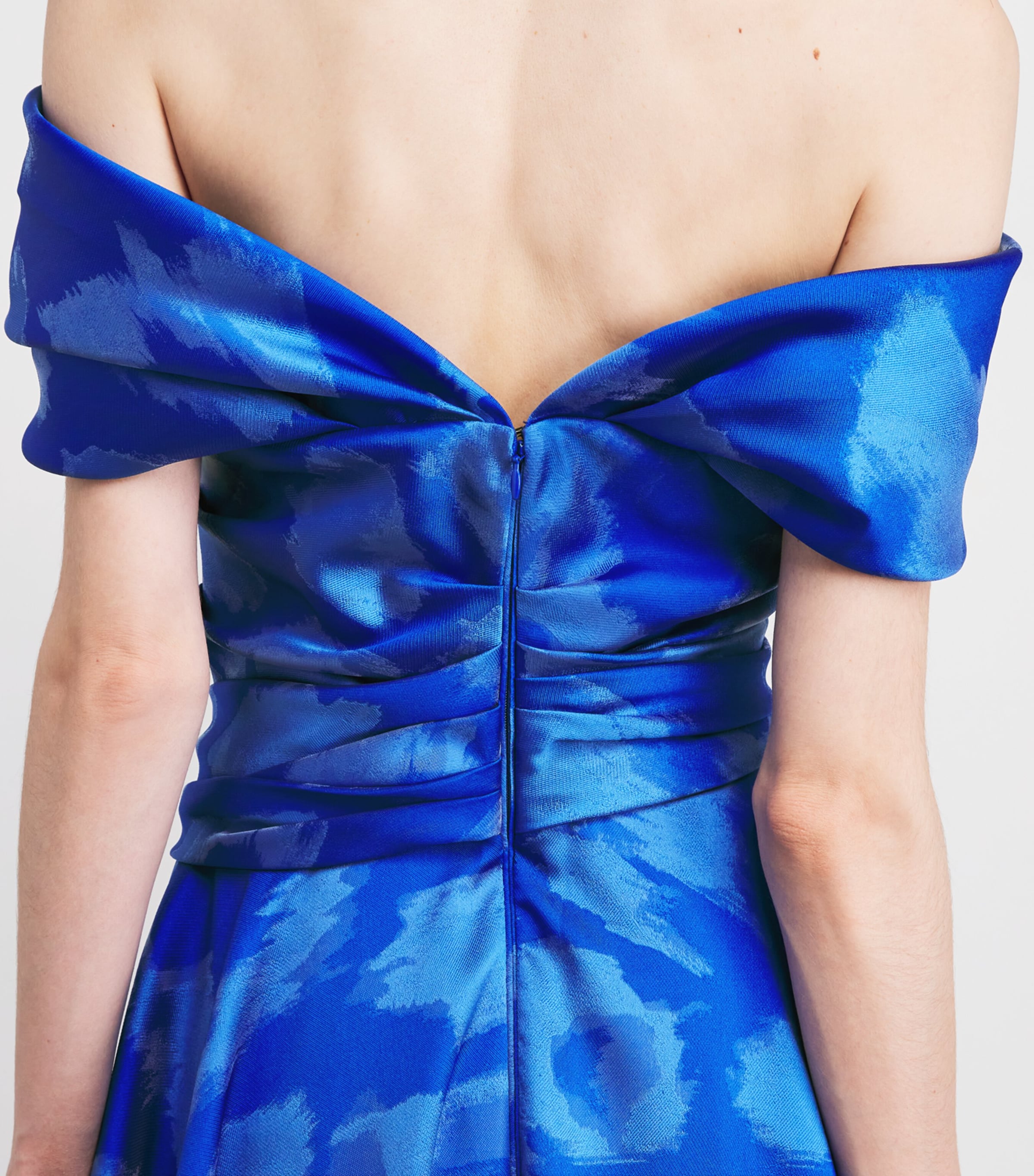 Satin Off-The-Shoulder Gown 408 PERIWINKLE Image 6