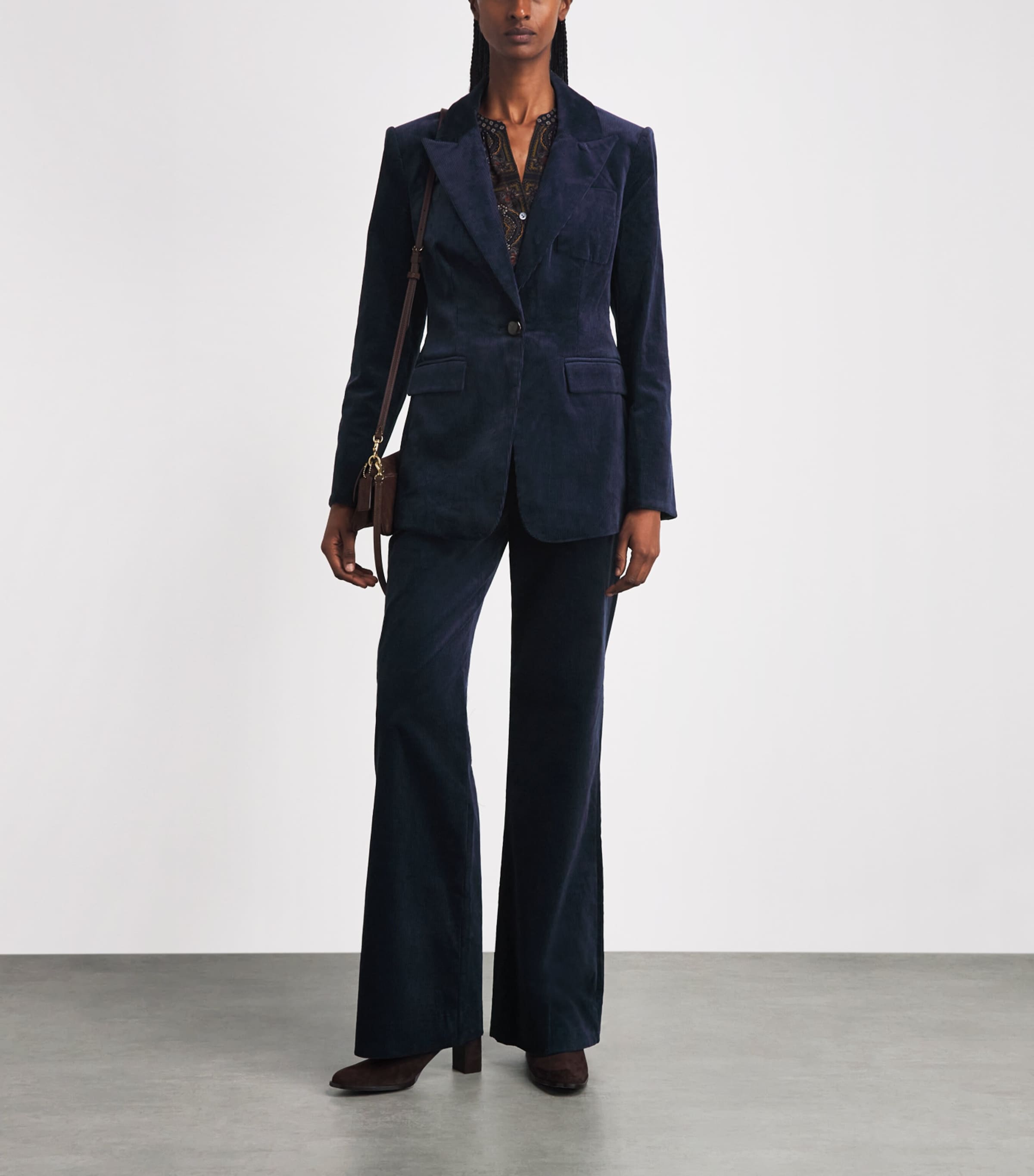 Veronica Beard Womens Corduroy Livvy Dickey Blazer Heritage Navy Image 2