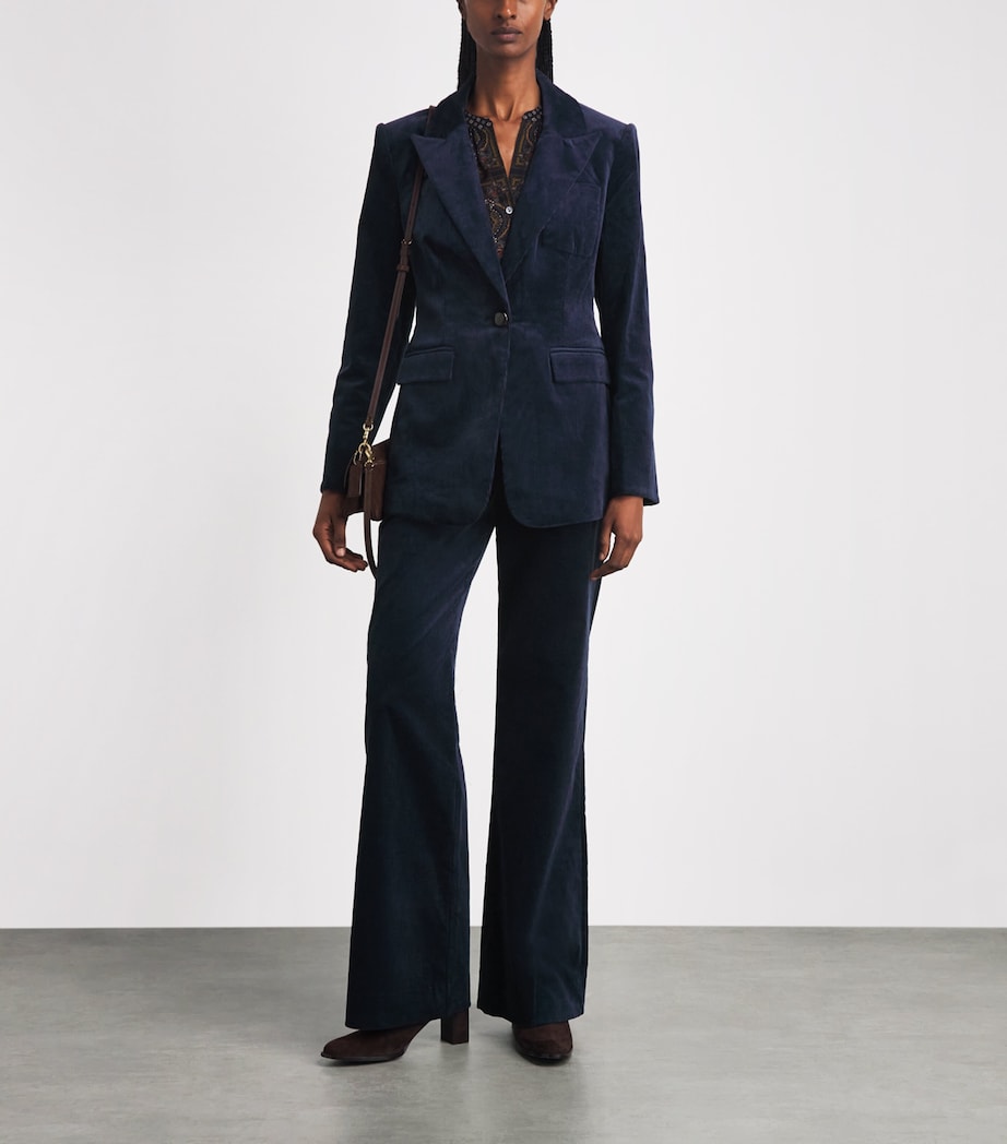 Veronica Beard Womens Corduroy Livvy Dickey Blazer Heritage Navy Image 2