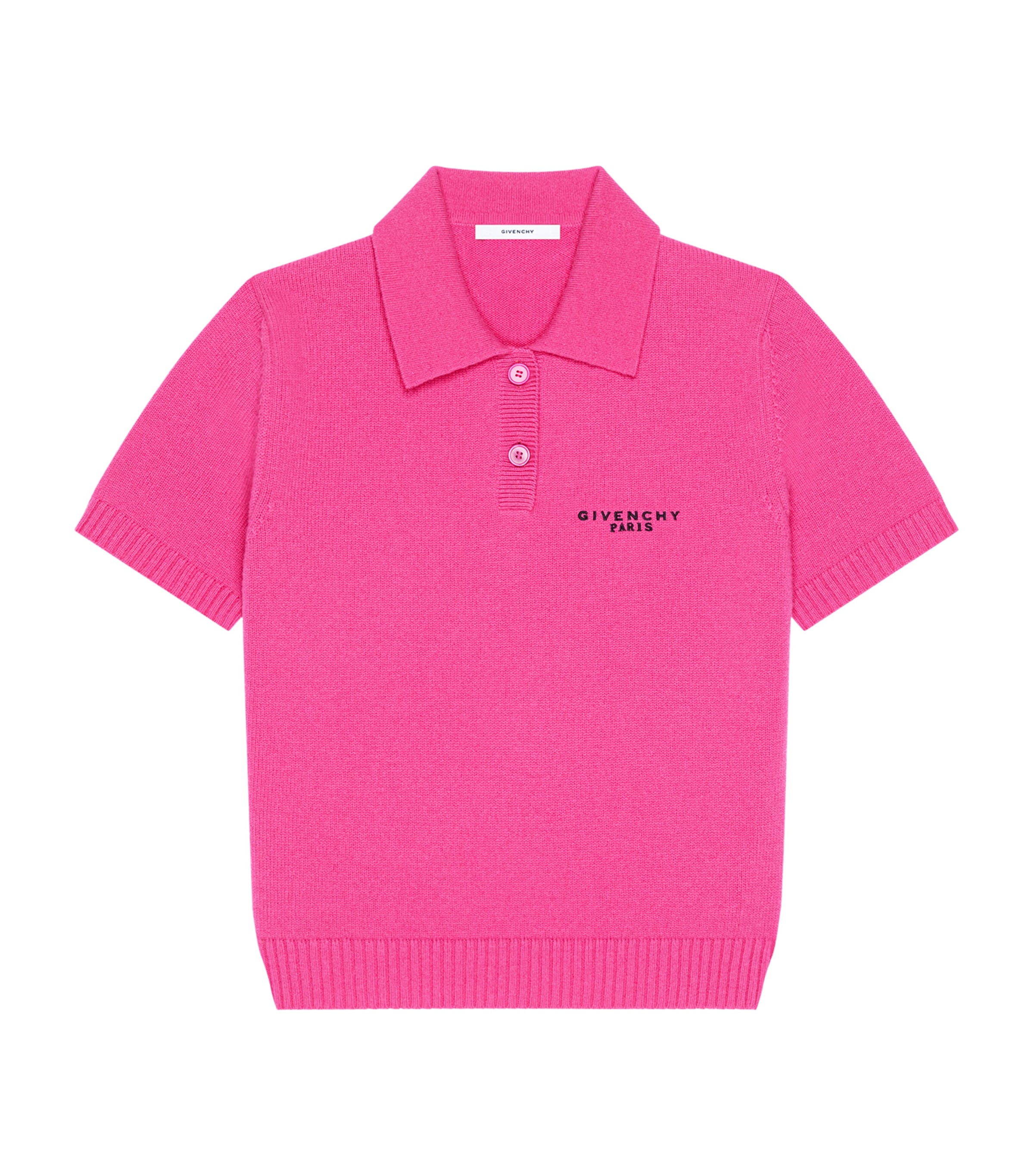 Wool-Cashmere Knitted Polo Top FUCHSIA Image 1