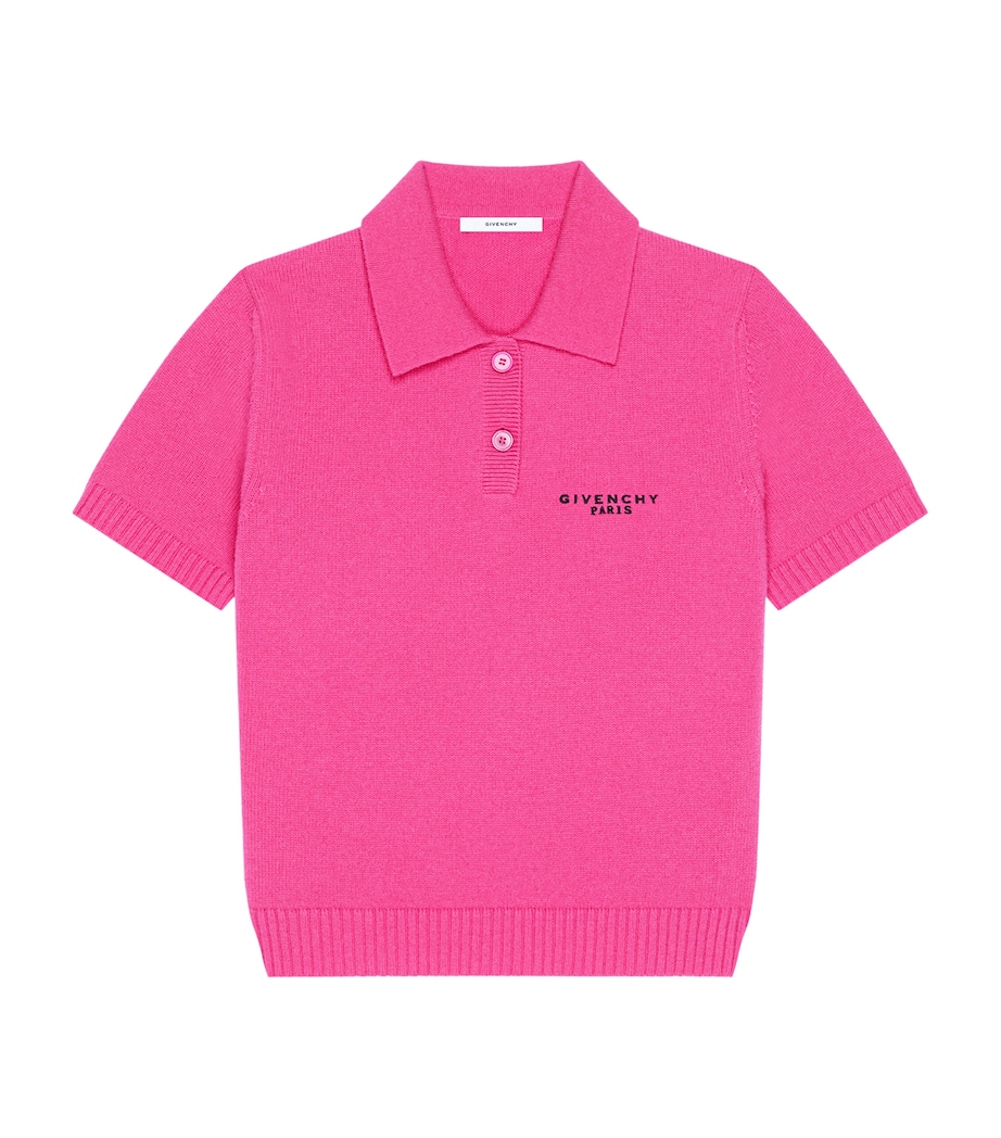 Wool-Cashmere Knitted Polo Top FUCHSIA Image 1