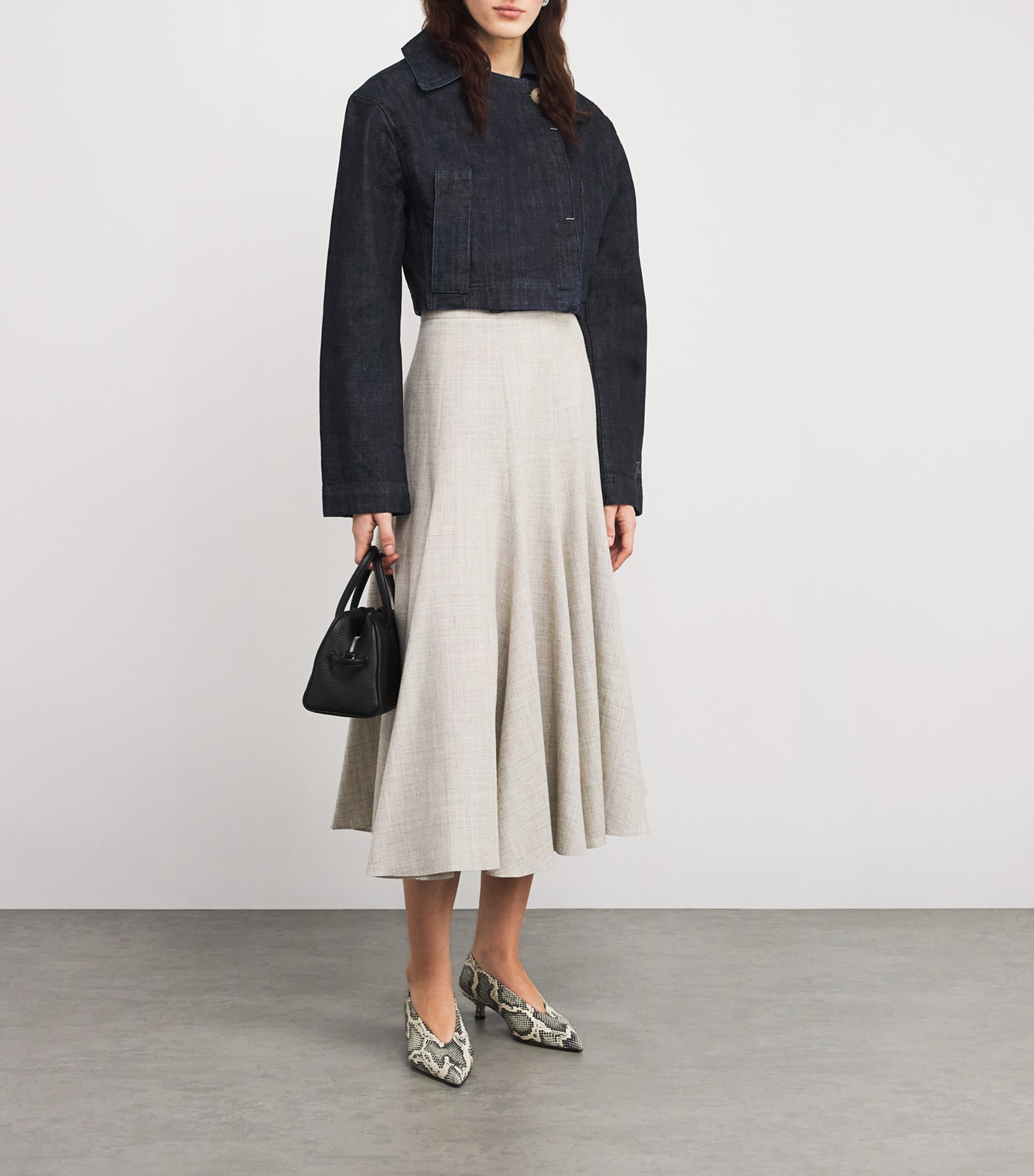 Cropped Denim Jacket 390 DARK NAVY Image 2