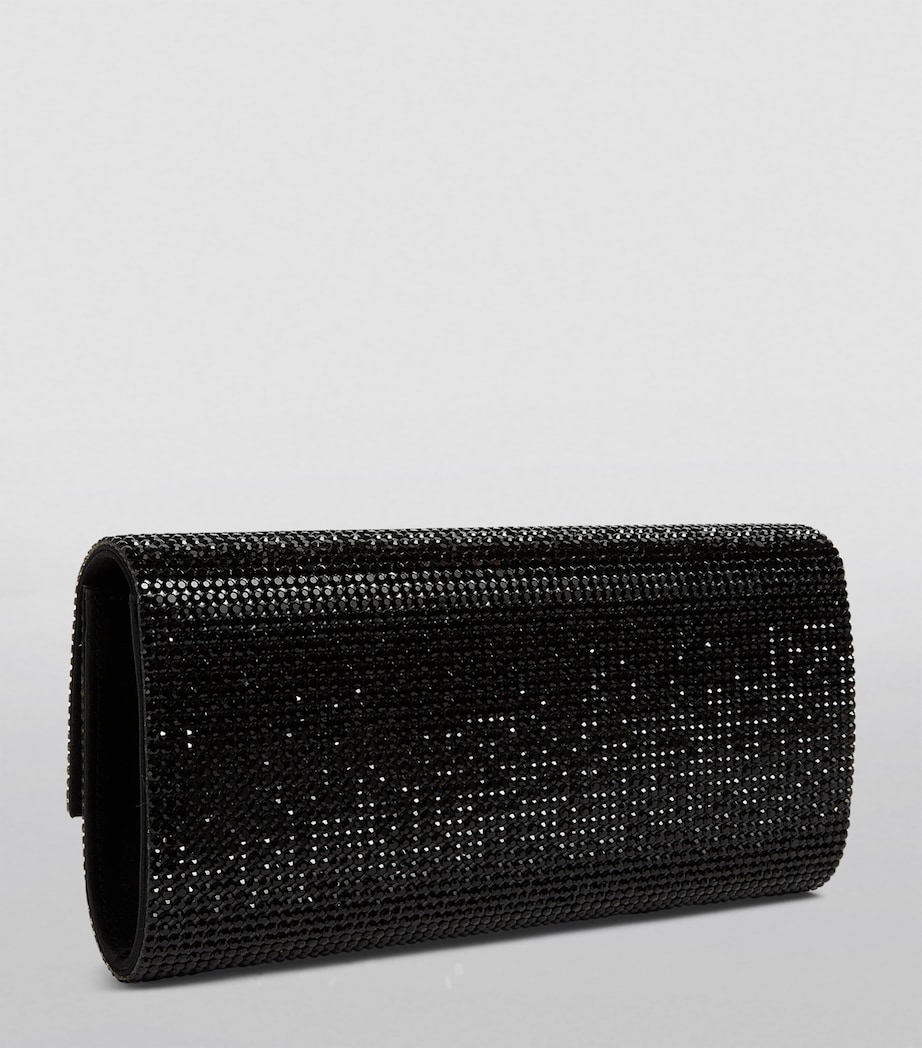 Satin Crystal-Embellished Perry Clutch Bag EJET-EBONIZED JET Image 2