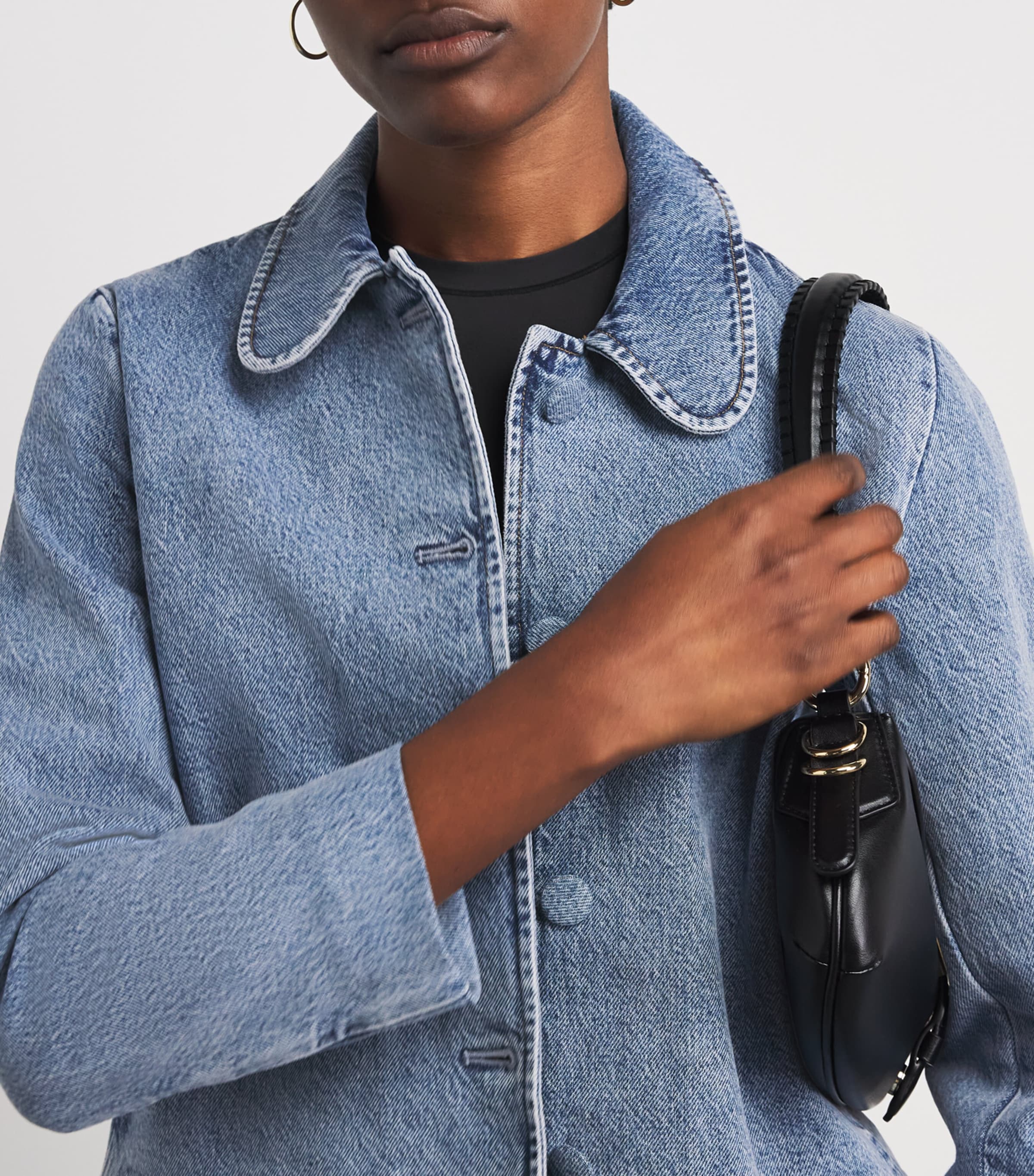 FRAME Womens The Palm Denim Jacket Water Image 3