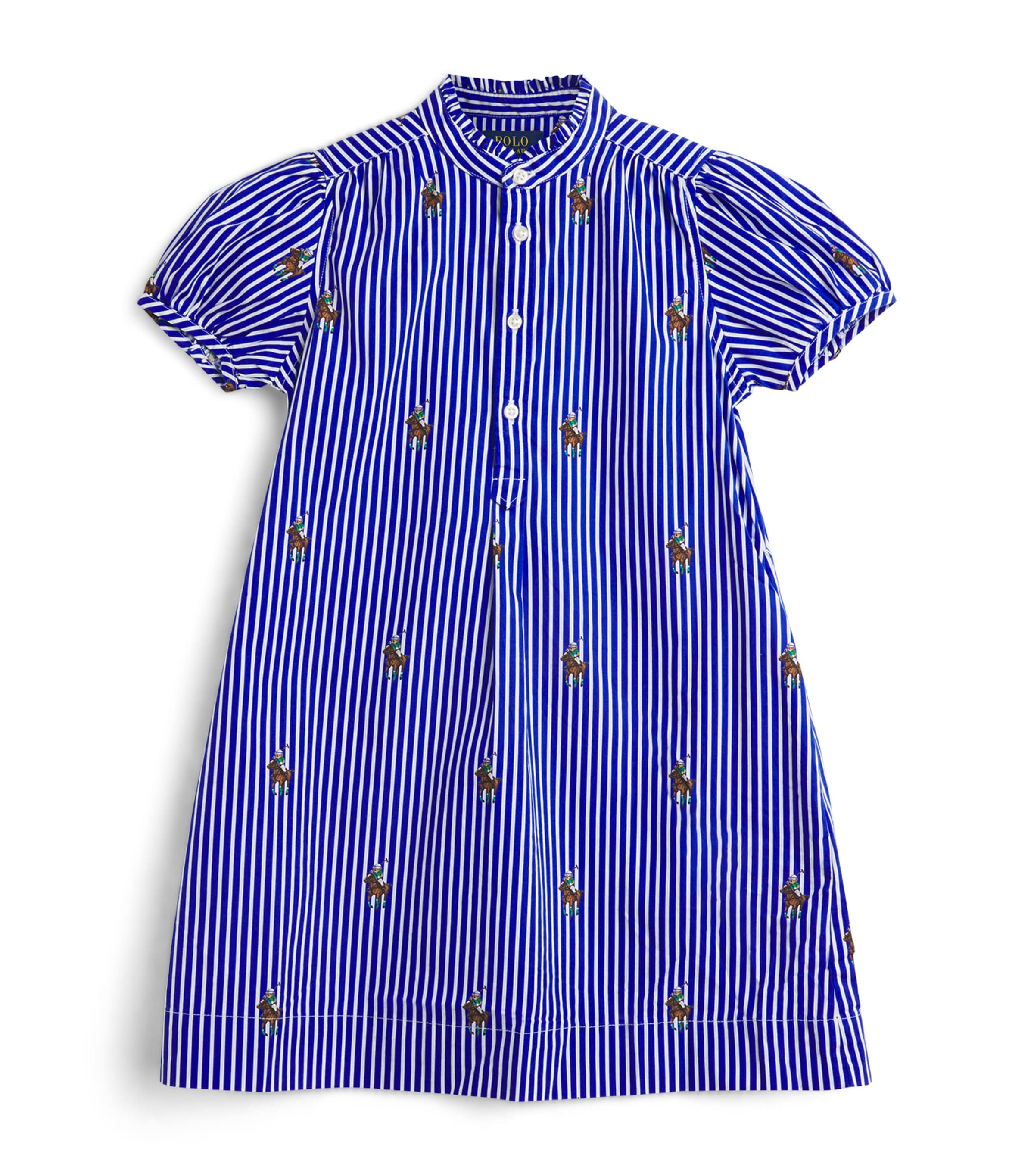 Cotton Stripe Polo Bear Dress (2-7 Years) MULTI Image 1