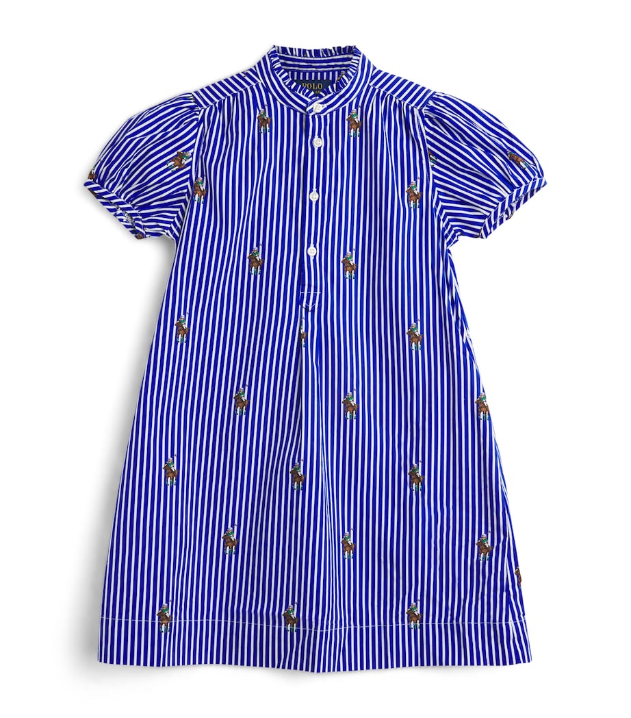 Cotton Stripe Polo Bear Dress (2-7 Years) MULTI Image 1