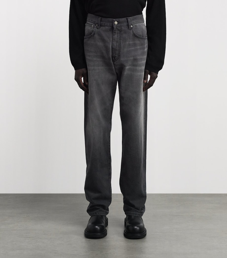 424 Mens Loose Wide-Leg Jeans Black Image 4