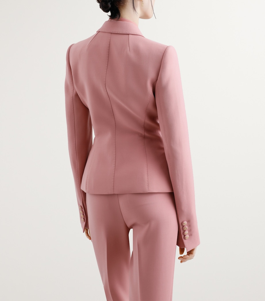 Virgin Wool Crepe Dolce Blazer F0473-POWDER PINK Image 6