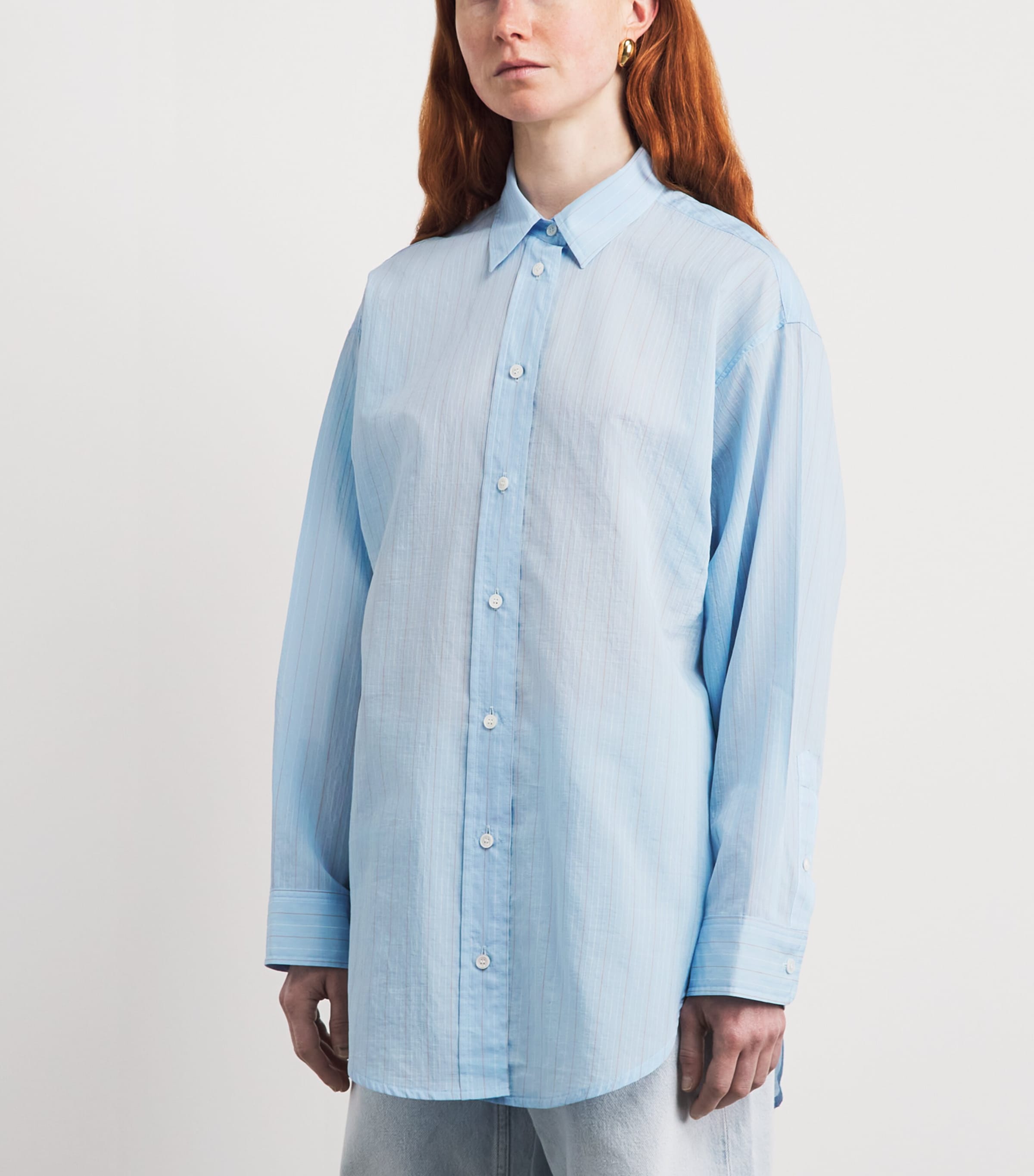 AGOLDE Womens Cotton-Blend Sona Shirt Fontana Stripe Image 4